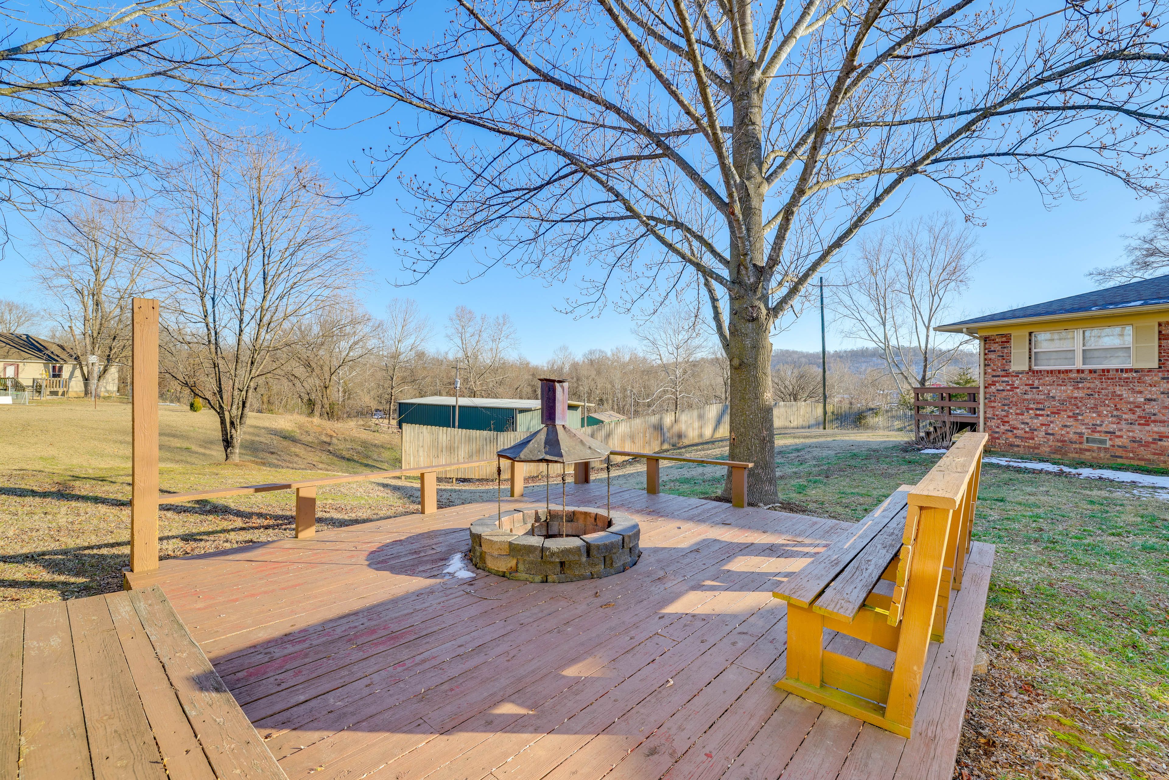 Exterior | Wood-Burning Fire Pit | Spacious Yard