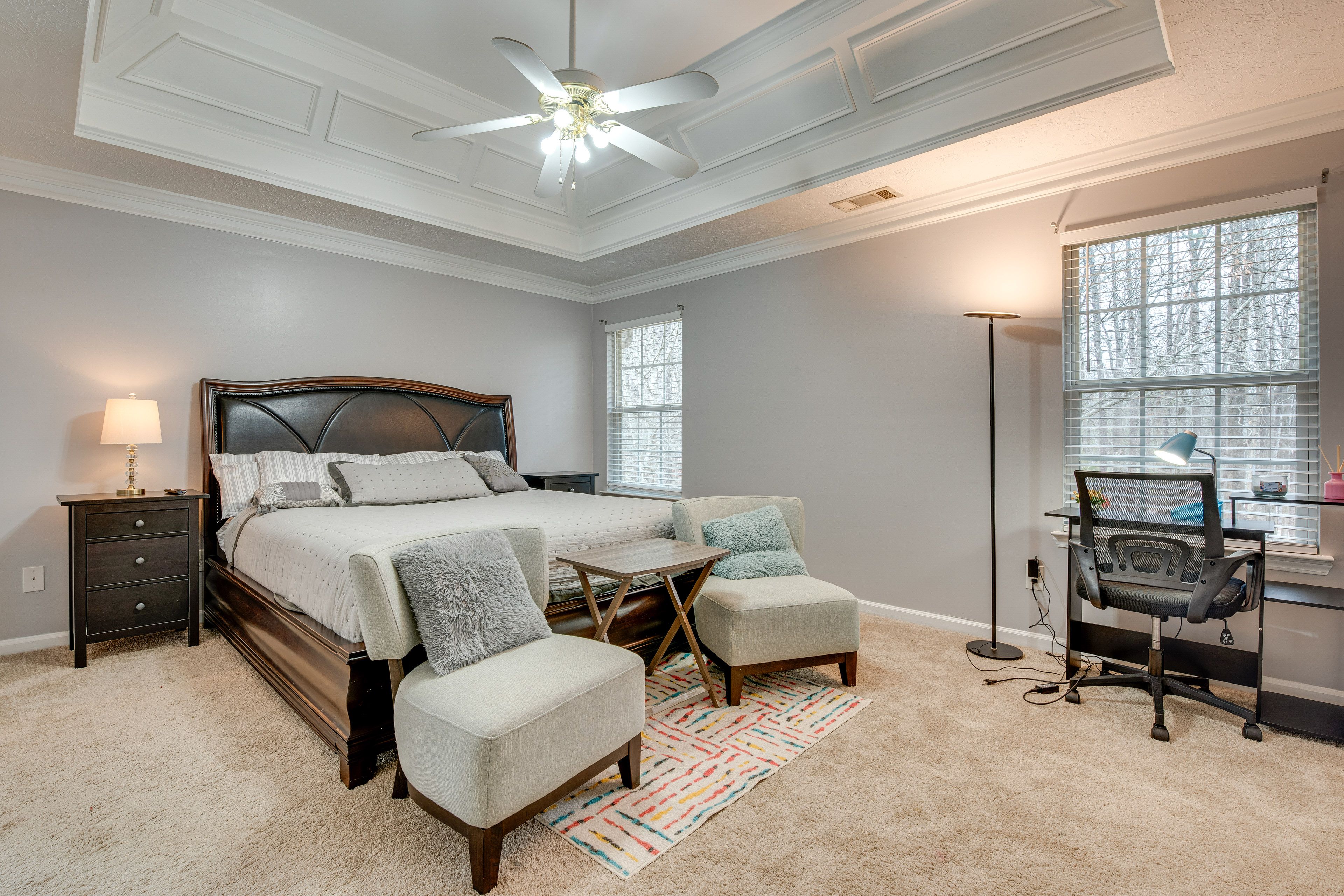 Bedroom 1 | King Bed | Smart TV | Laptop Workspace | Free WiFi | 2nd Floor