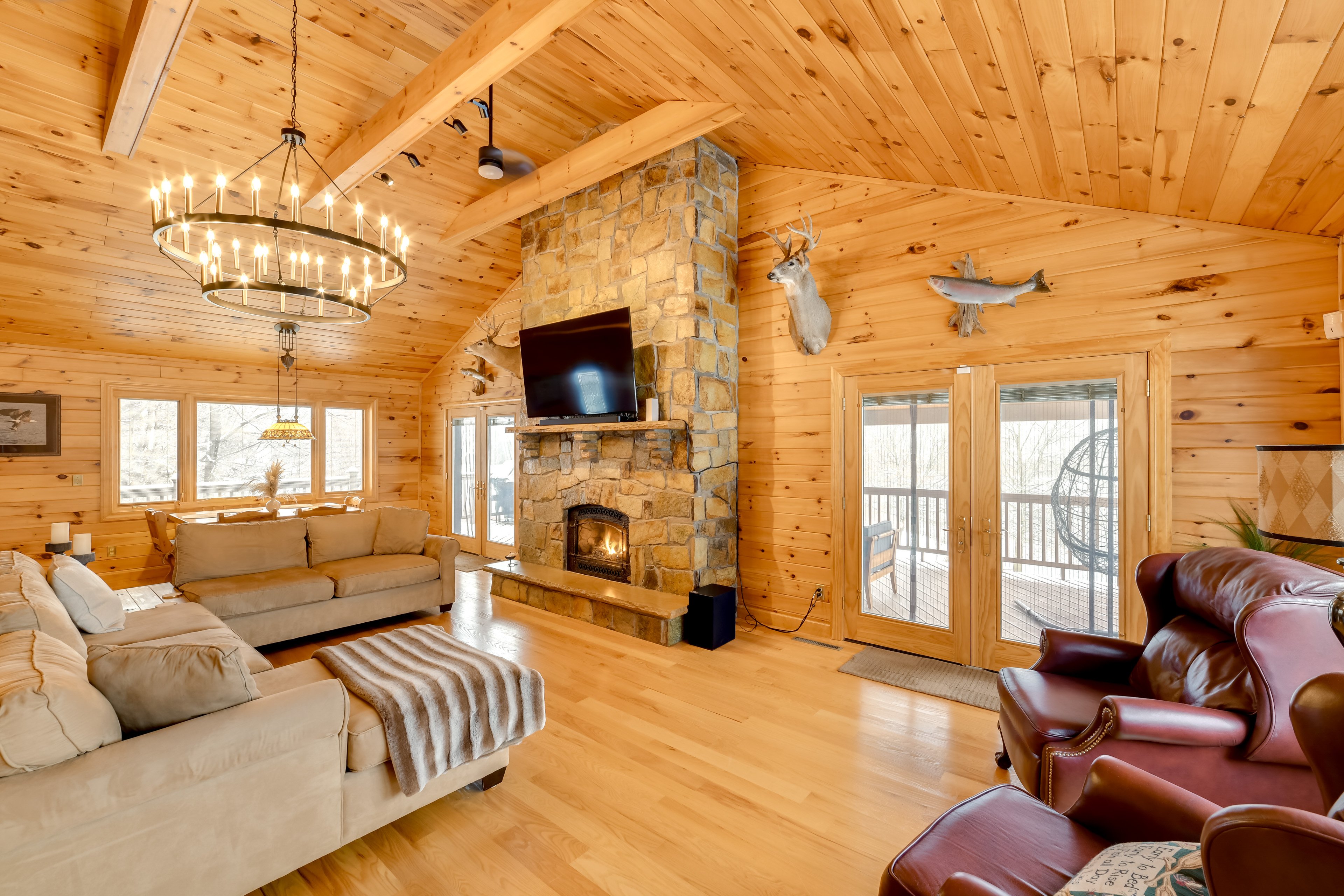 Living Room | Fireplace | Central Heating & A/C | 2nd Floor