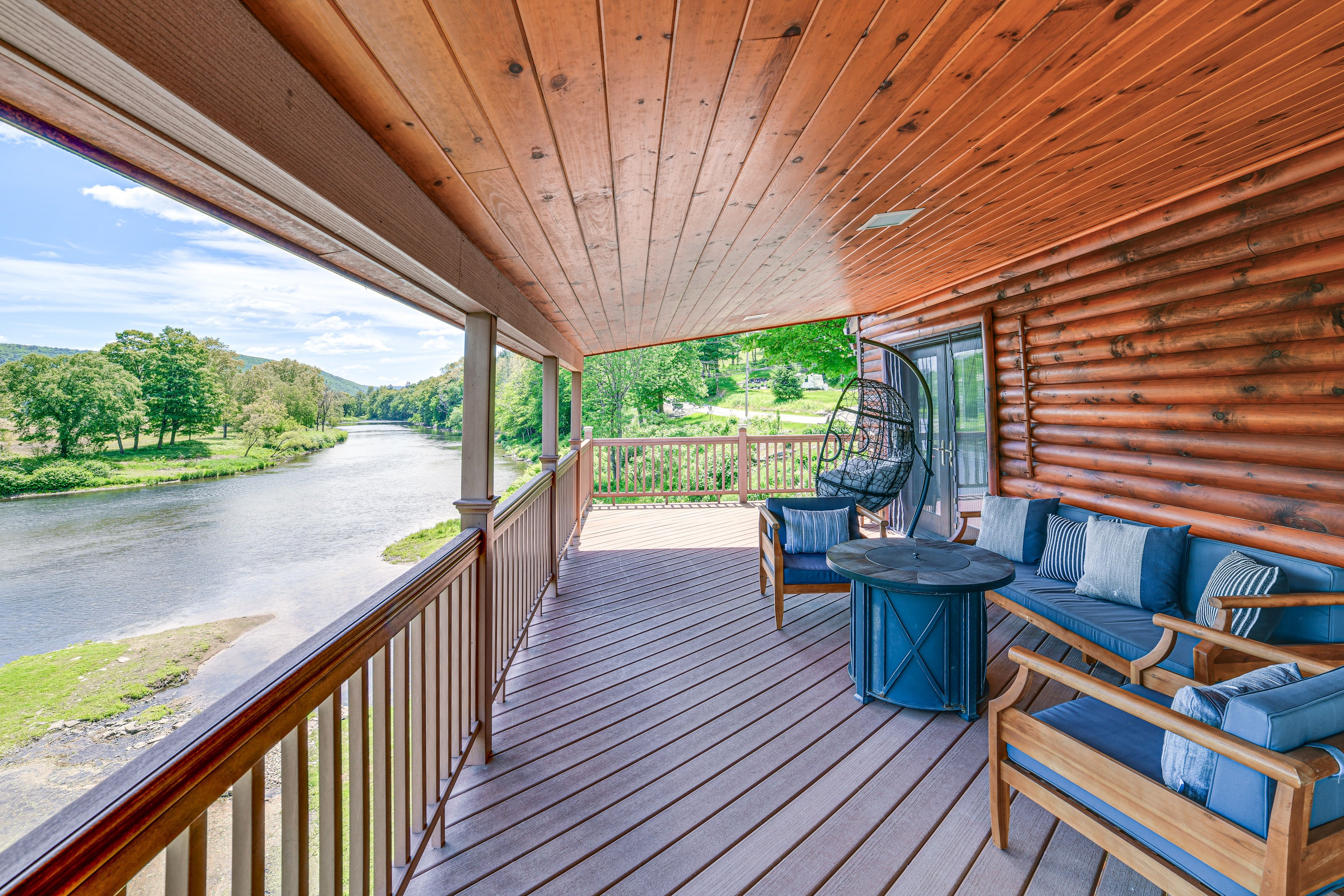 Covered Deck | Riverfront Location | Scenic Mountain Views | 3-Story Home