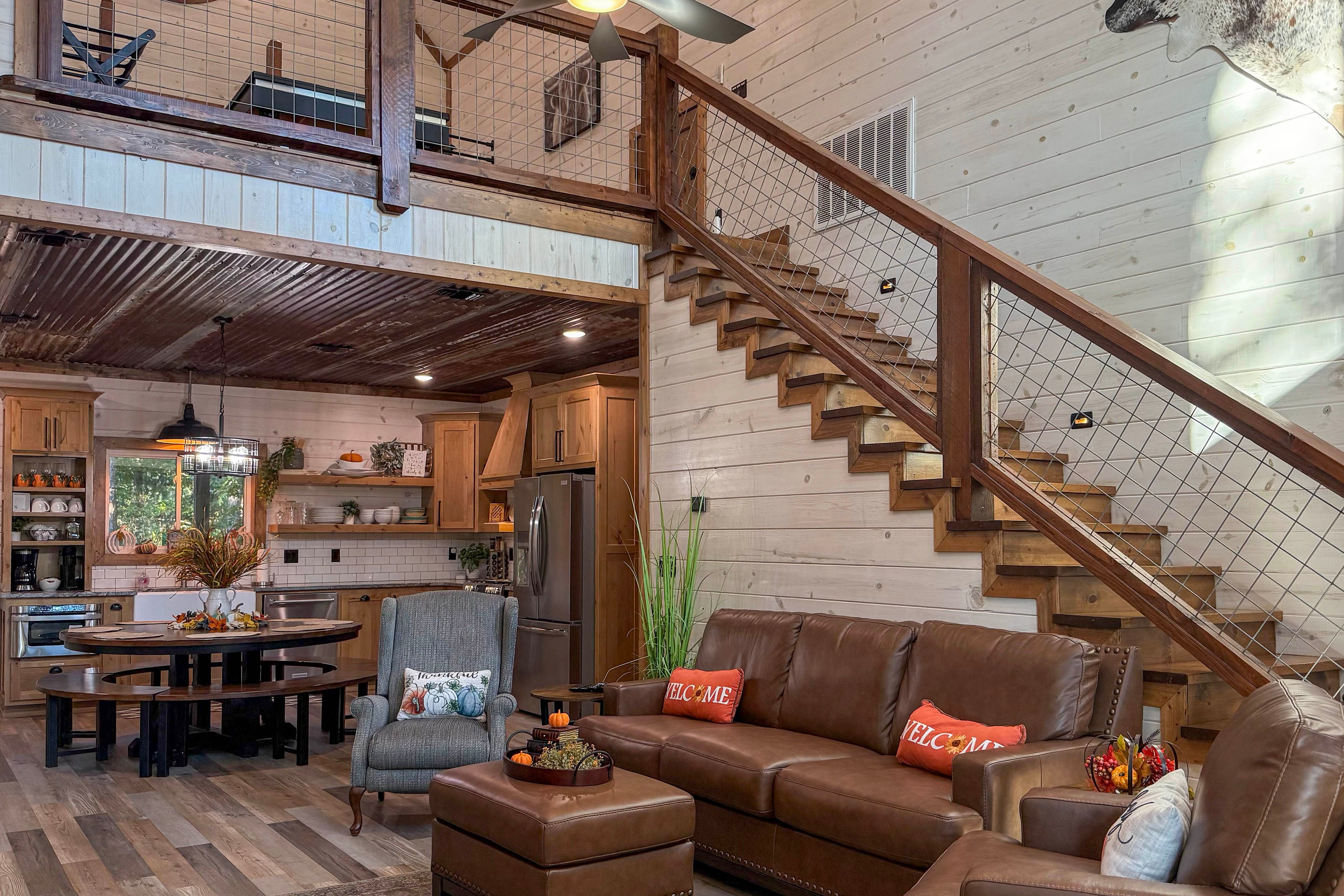 Living Room | 1st Floor | Smart TV | Gas Fireplace | Central Heating & A/C