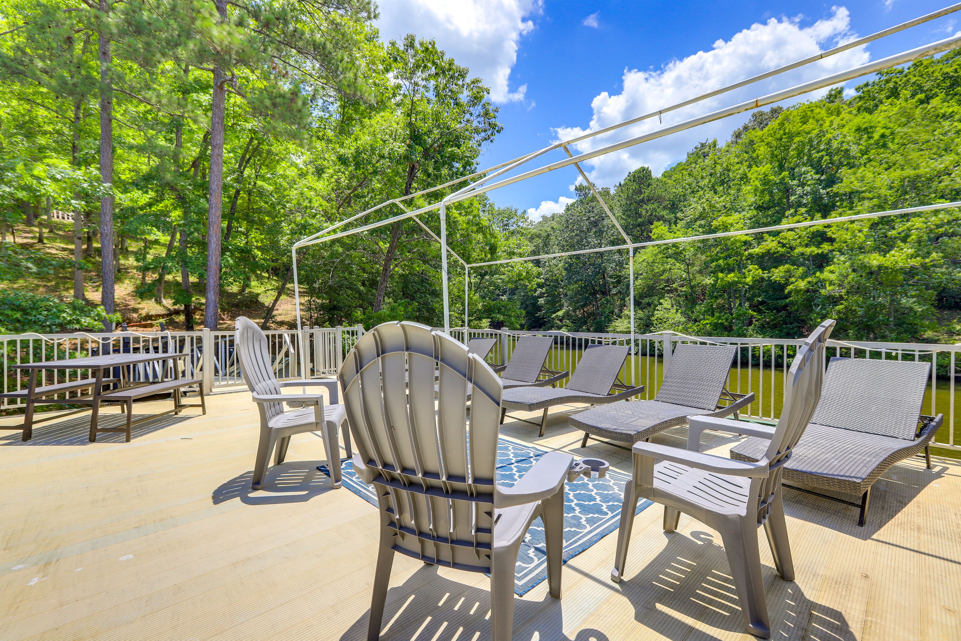 Multi-Level Dock | Little Tallapoosa River On-Site | Outdoor Seating & Dining