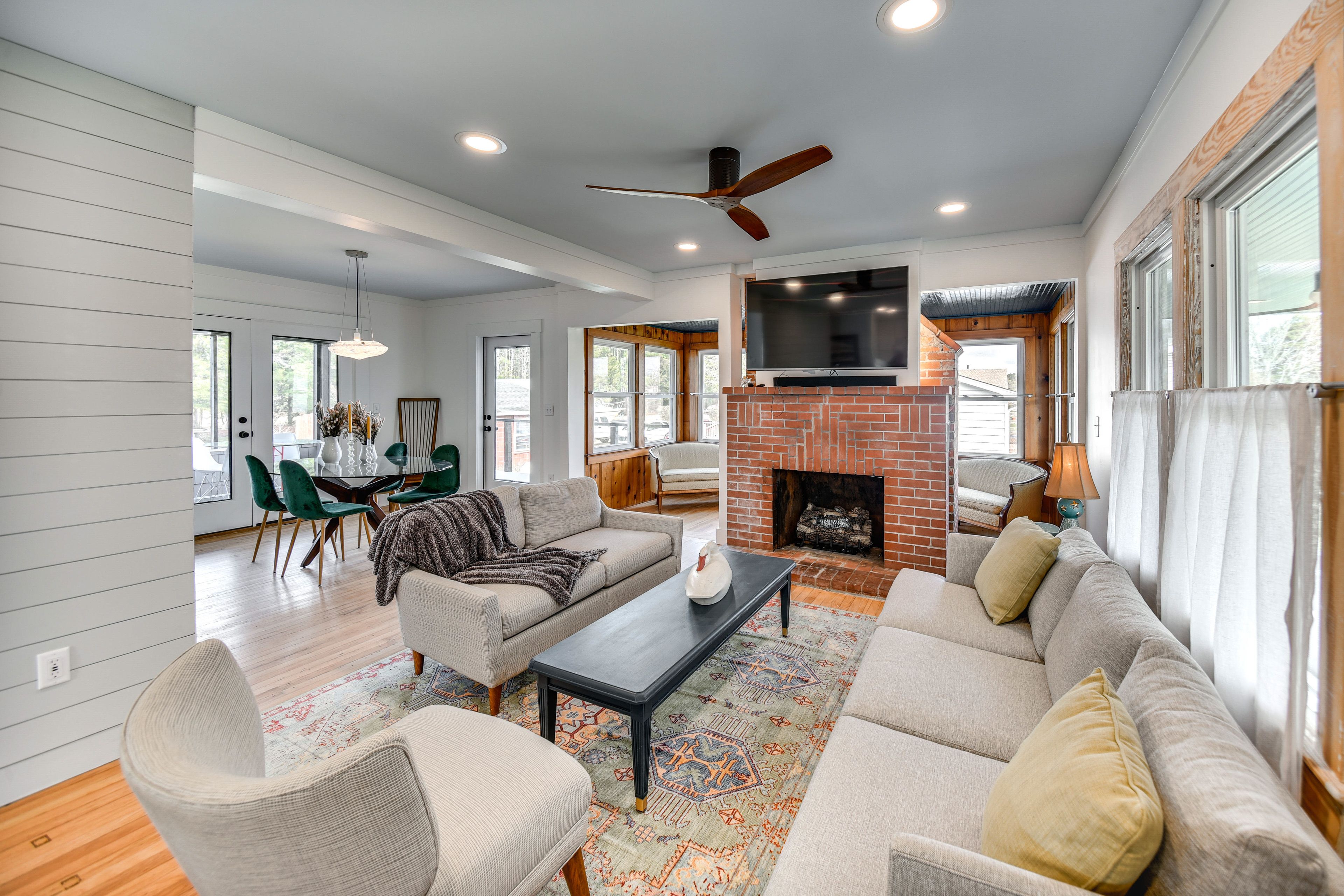 Living Room | 1st Floor | Smart TV | Fireplace | Mini-Split A/C | Ceiling Fans