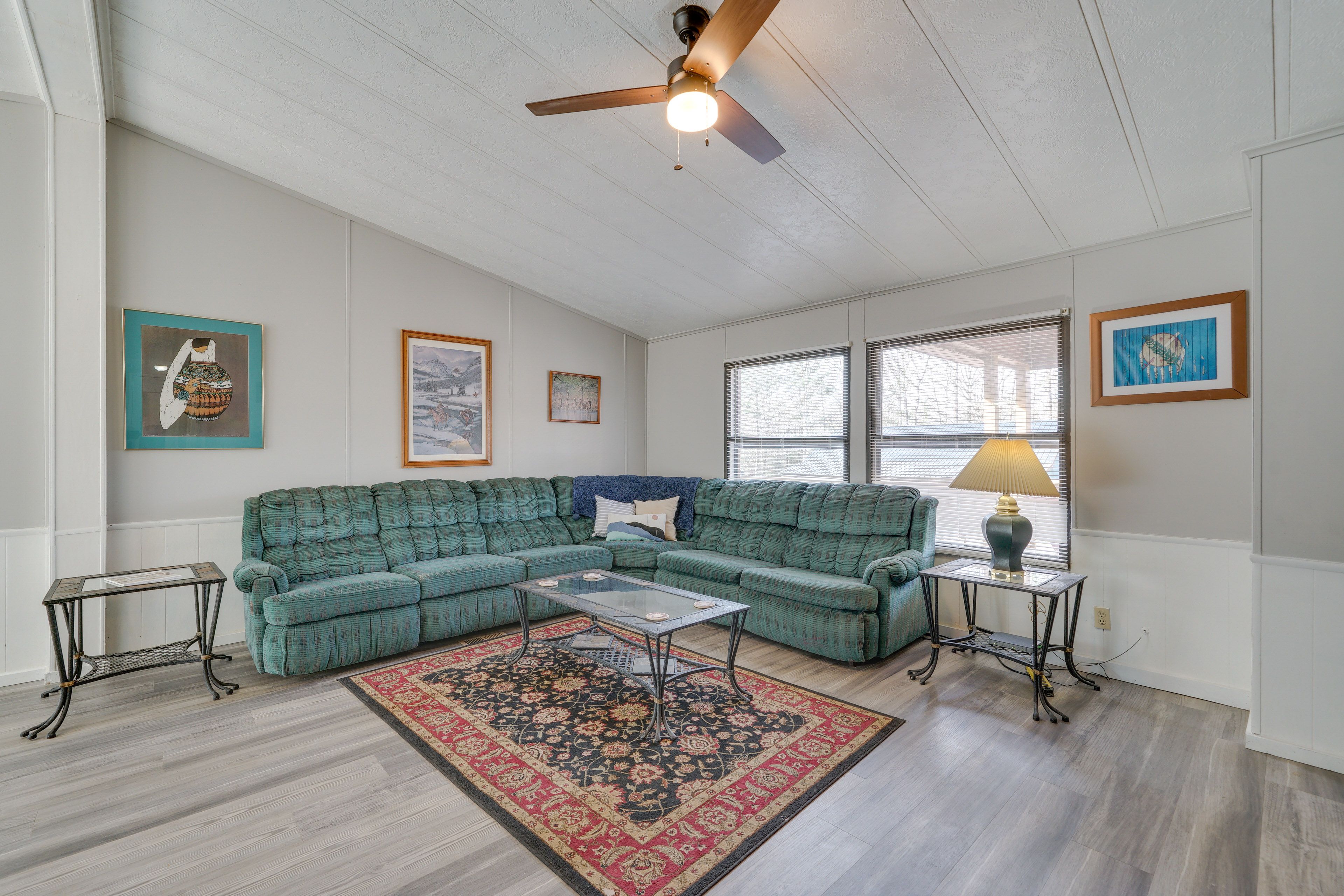 Living Room | Smart TV | Fireplace | Single-Story Home