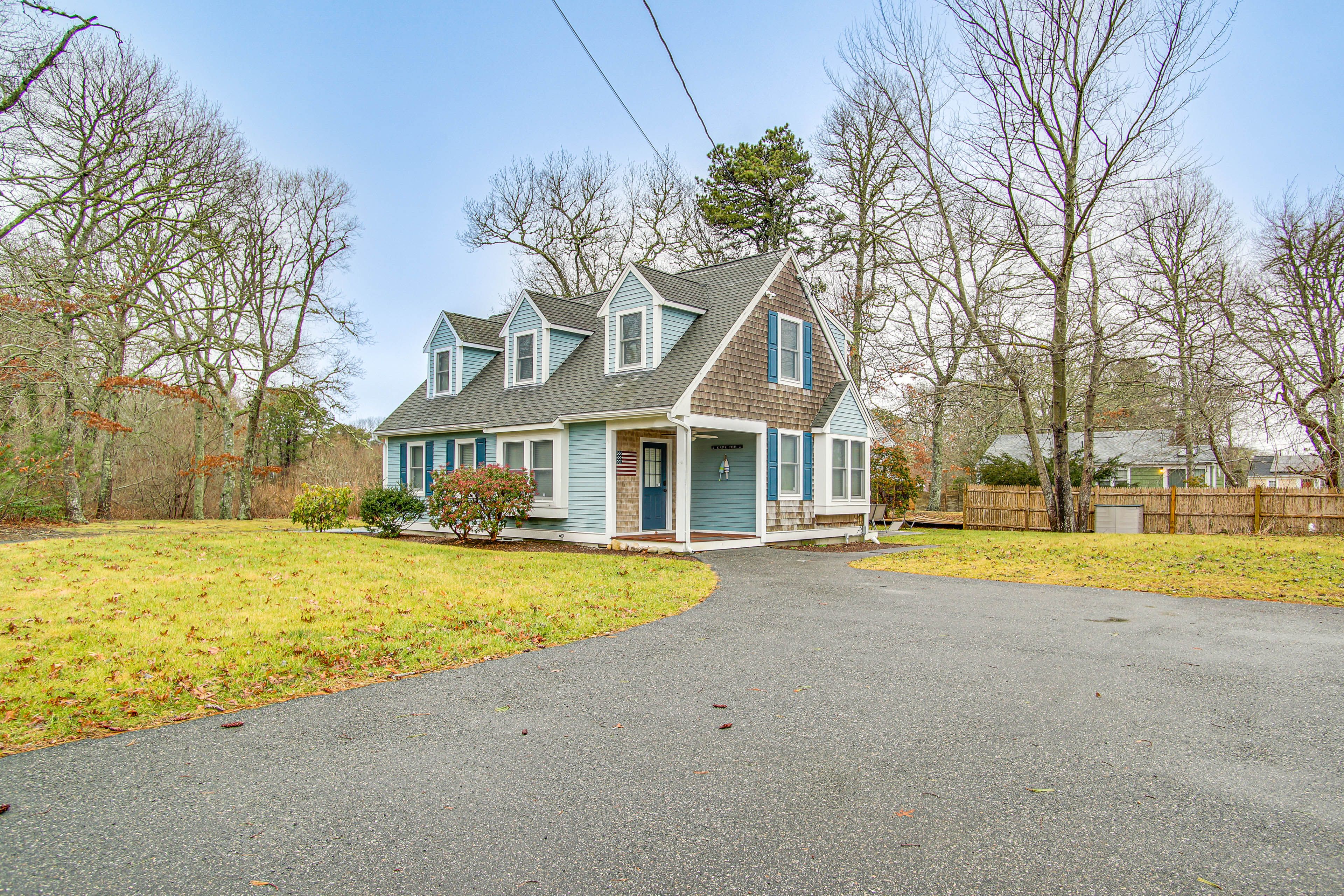 South Yarmouth Vacation Rental | 4BR | 3BA | 1,540 Sq Ft | 2 Steps Required