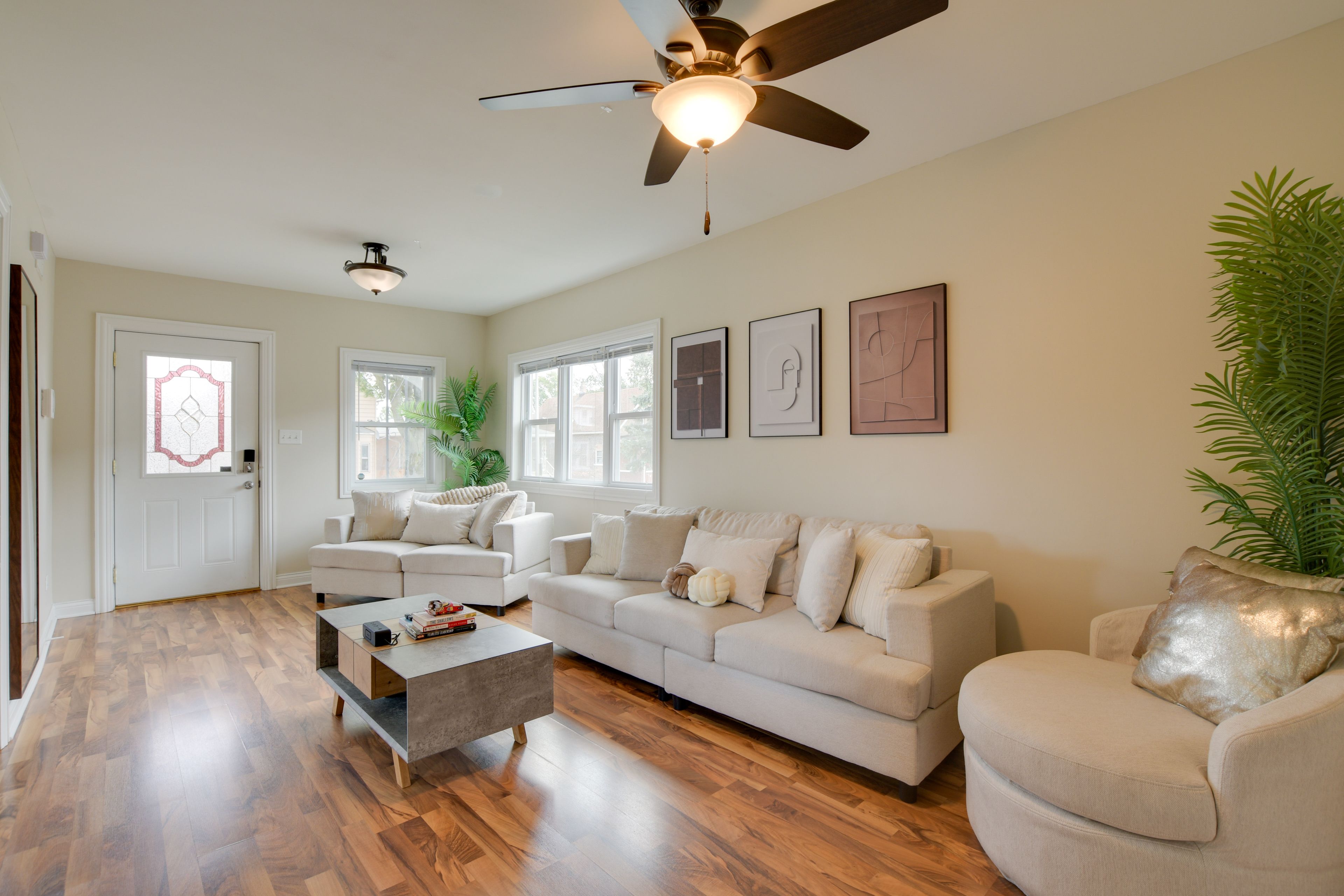 Living Area | King Air Mattress | Smart TV | Books