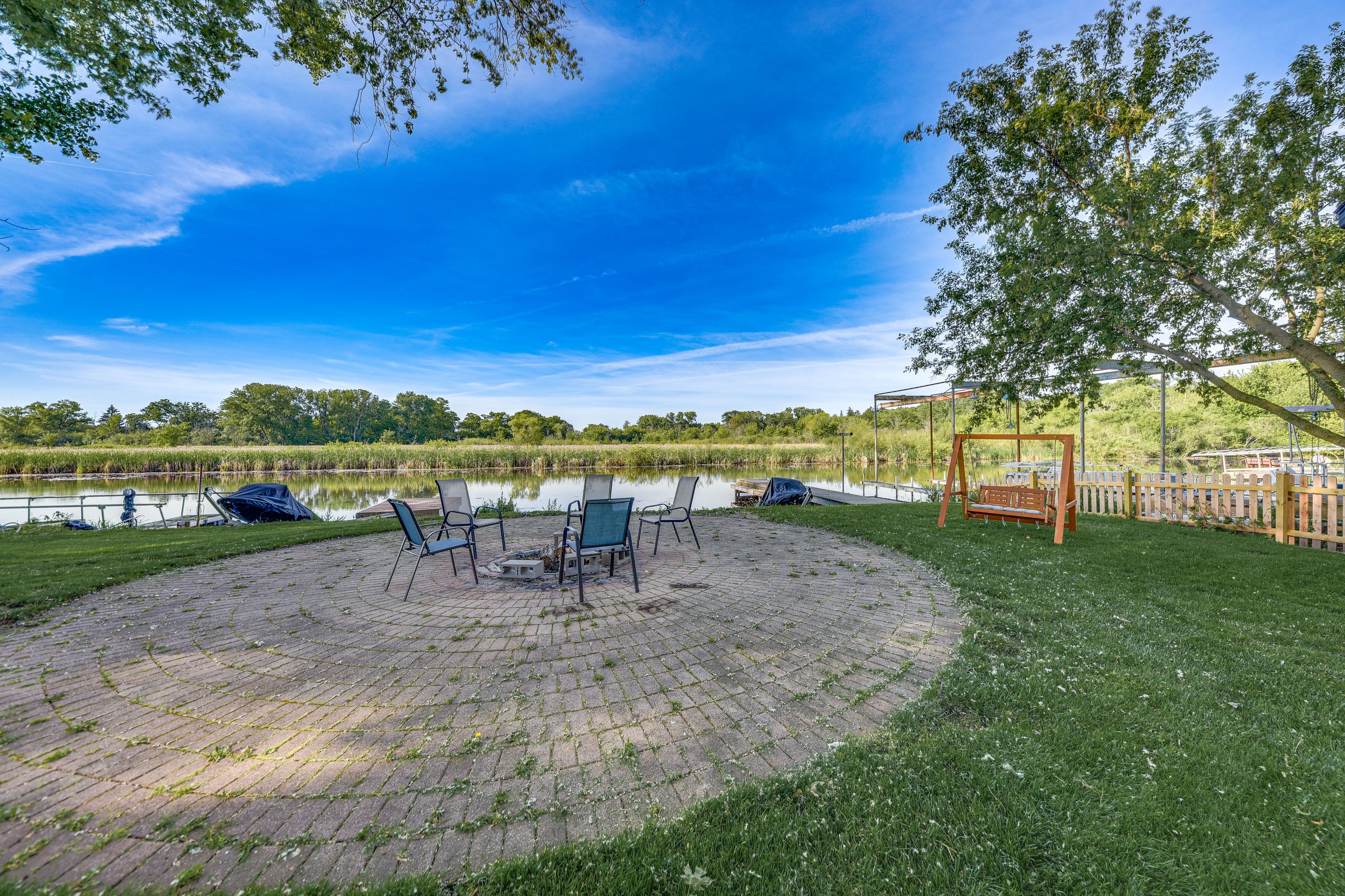 Fire Pit | Outdoor Seating | Lake Views