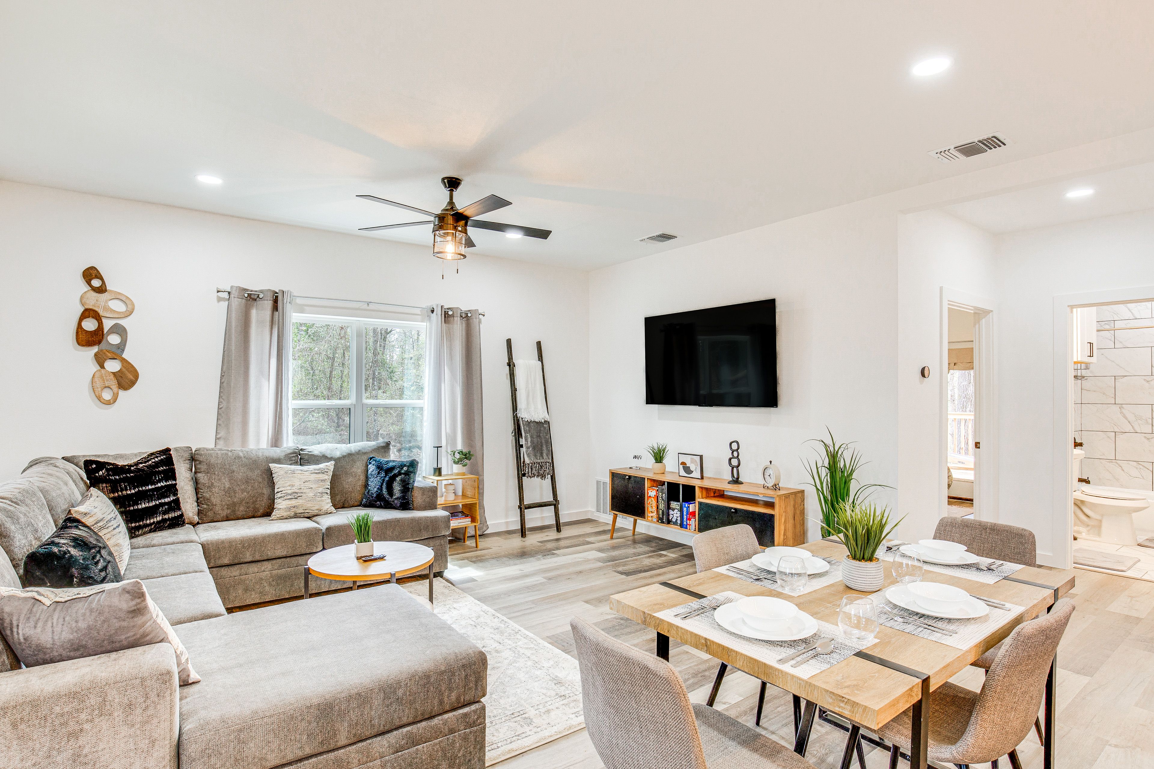 Living Room | Central Air Conditioning | Single-Story Home