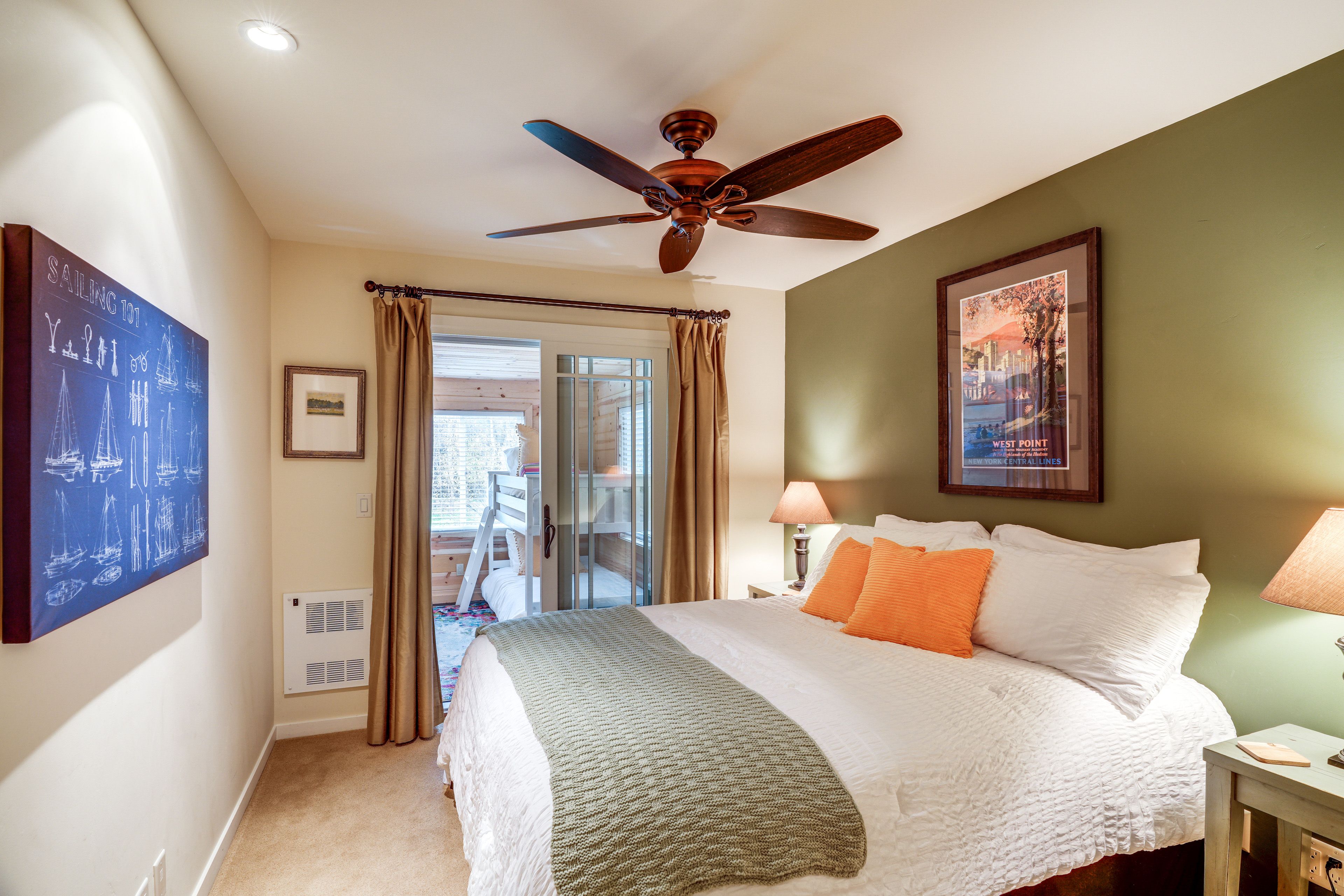Bedroom 2 | Queen Bed | 1st Floor | Ceiling Fans