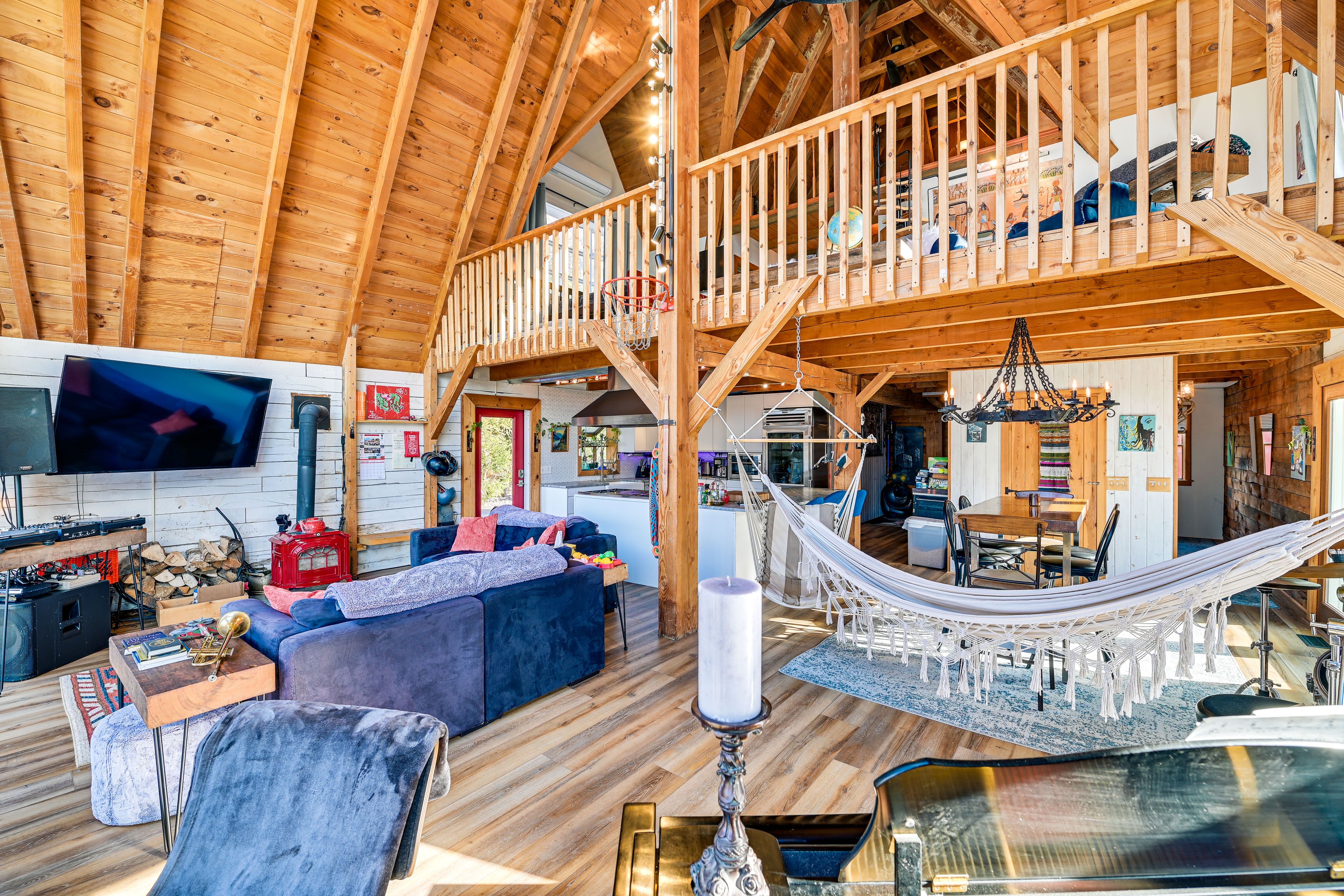 Living Room | 2nd Floor | Smart TV | Wood-Burning Stove | Musical Instruments