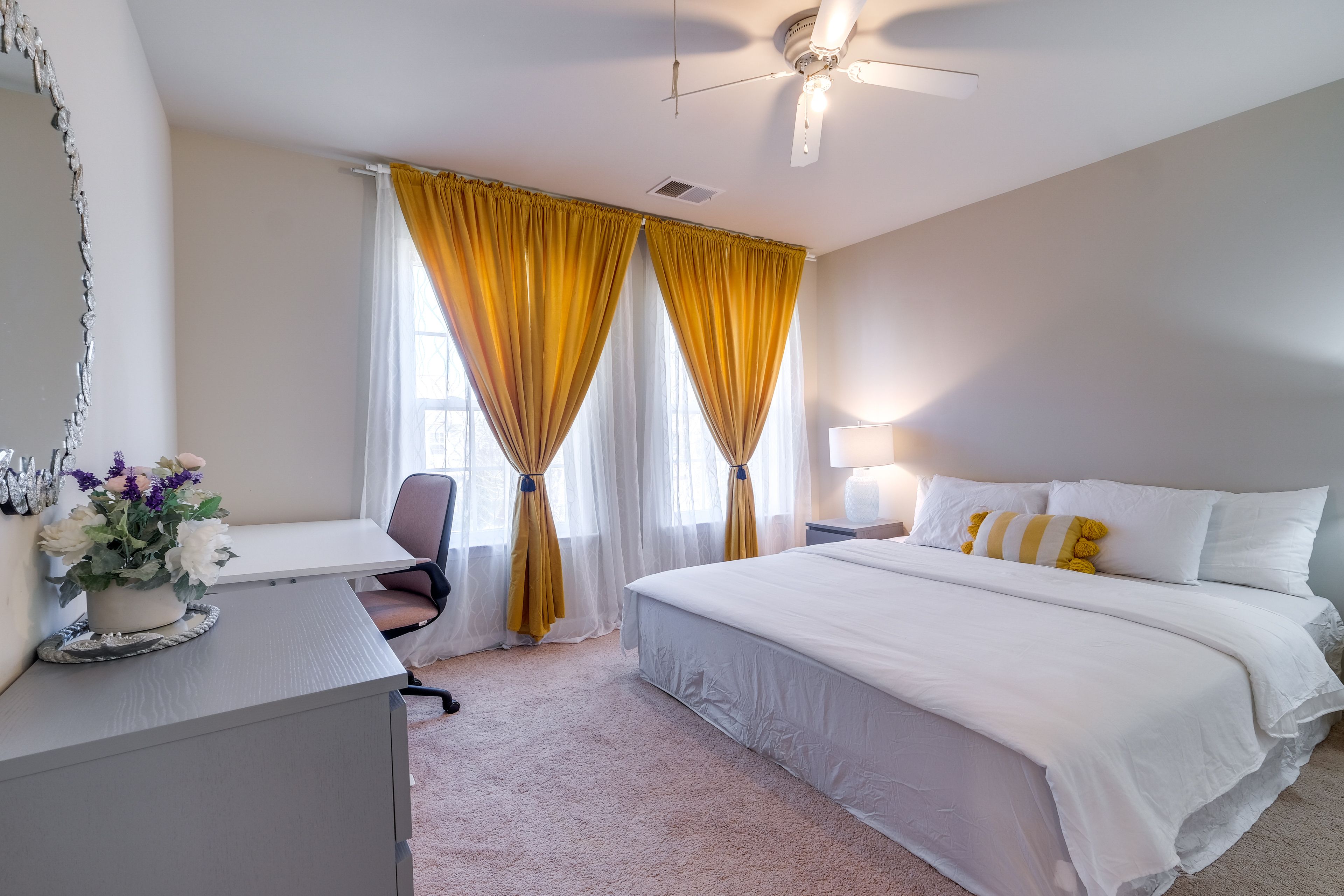 Bedroom 1 | 2nd Floor | King Bed | Office Desk | Linens Provided