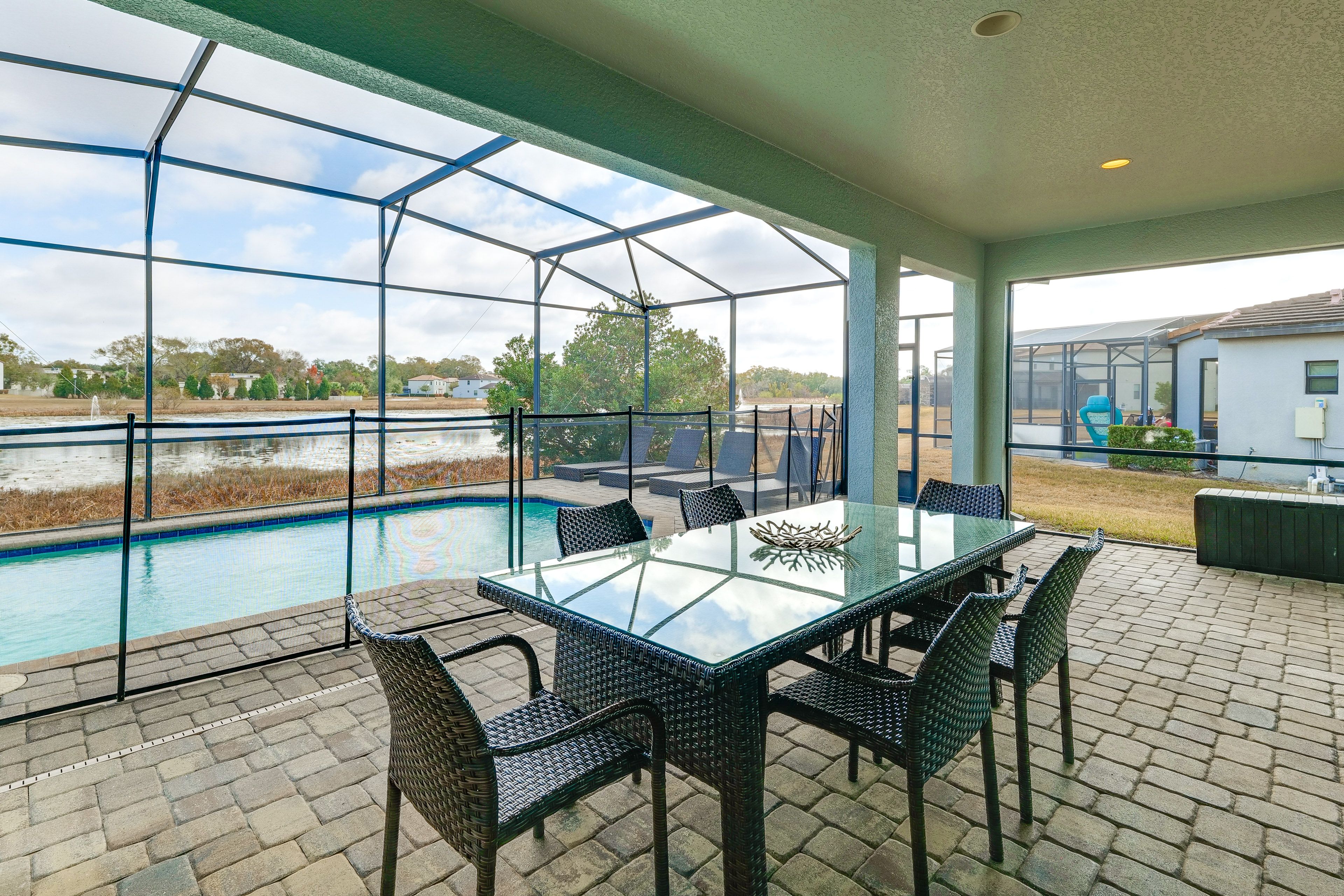 Screened Lanai | Dining Area | Outdoor Pool