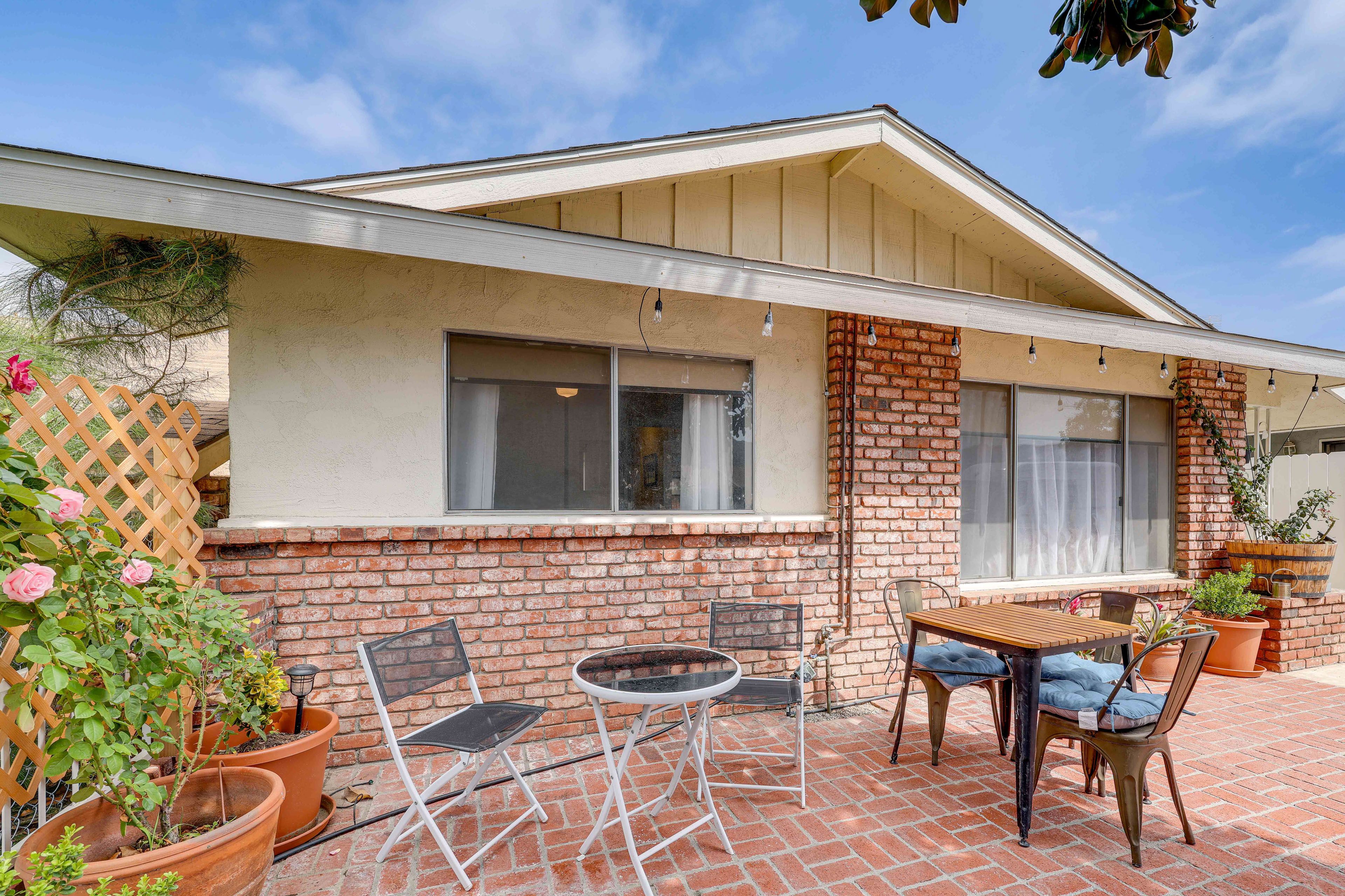 Front Patio | 2 Dining Sets | Portable Fire Pit