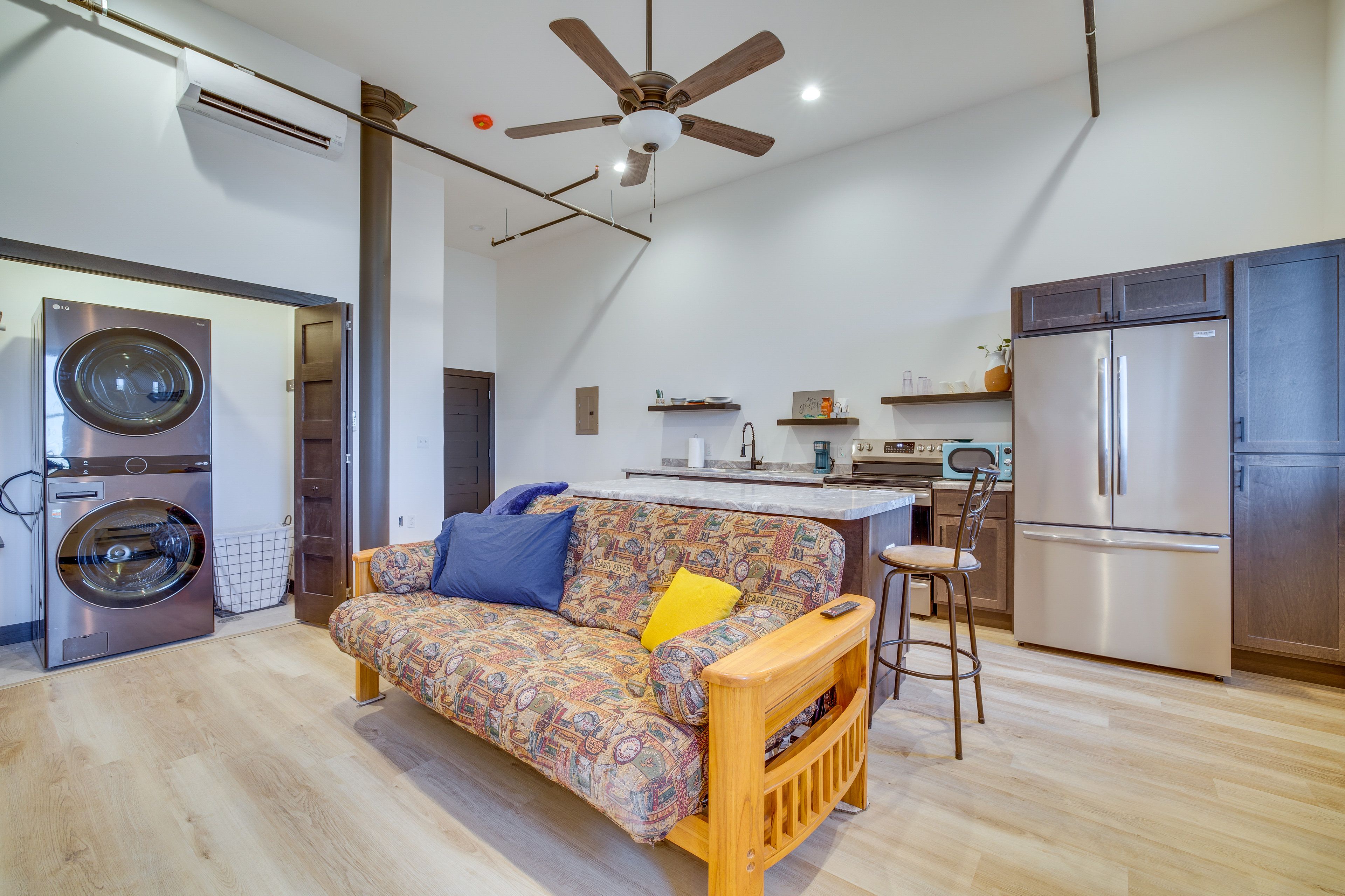 Cashton Vacation Rental | Studio | 1BA | 500 Sq Ft | Stairs Required