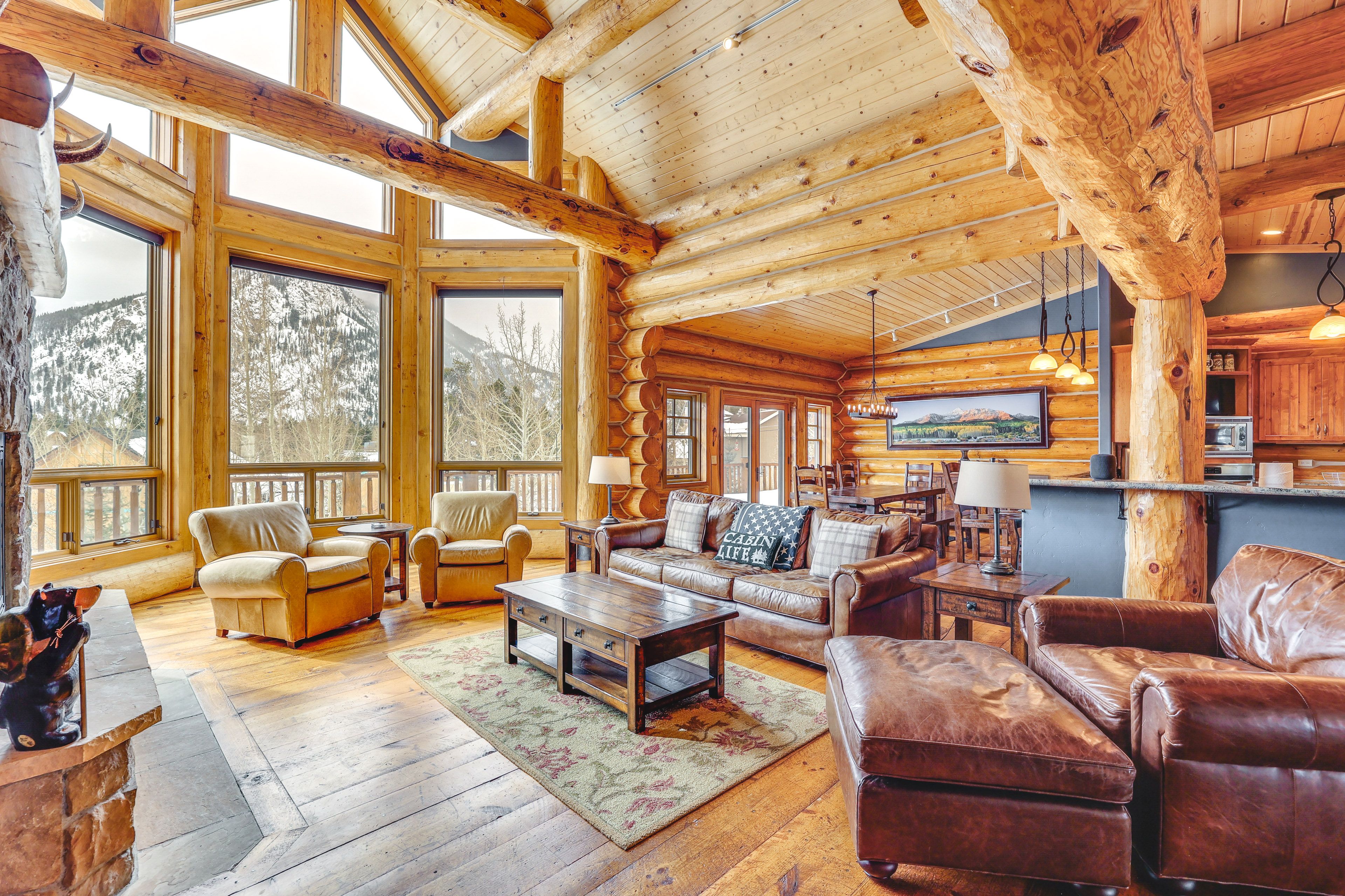 Living Room | Main Level | Open Floor Plan | Mountain View | Fireplace