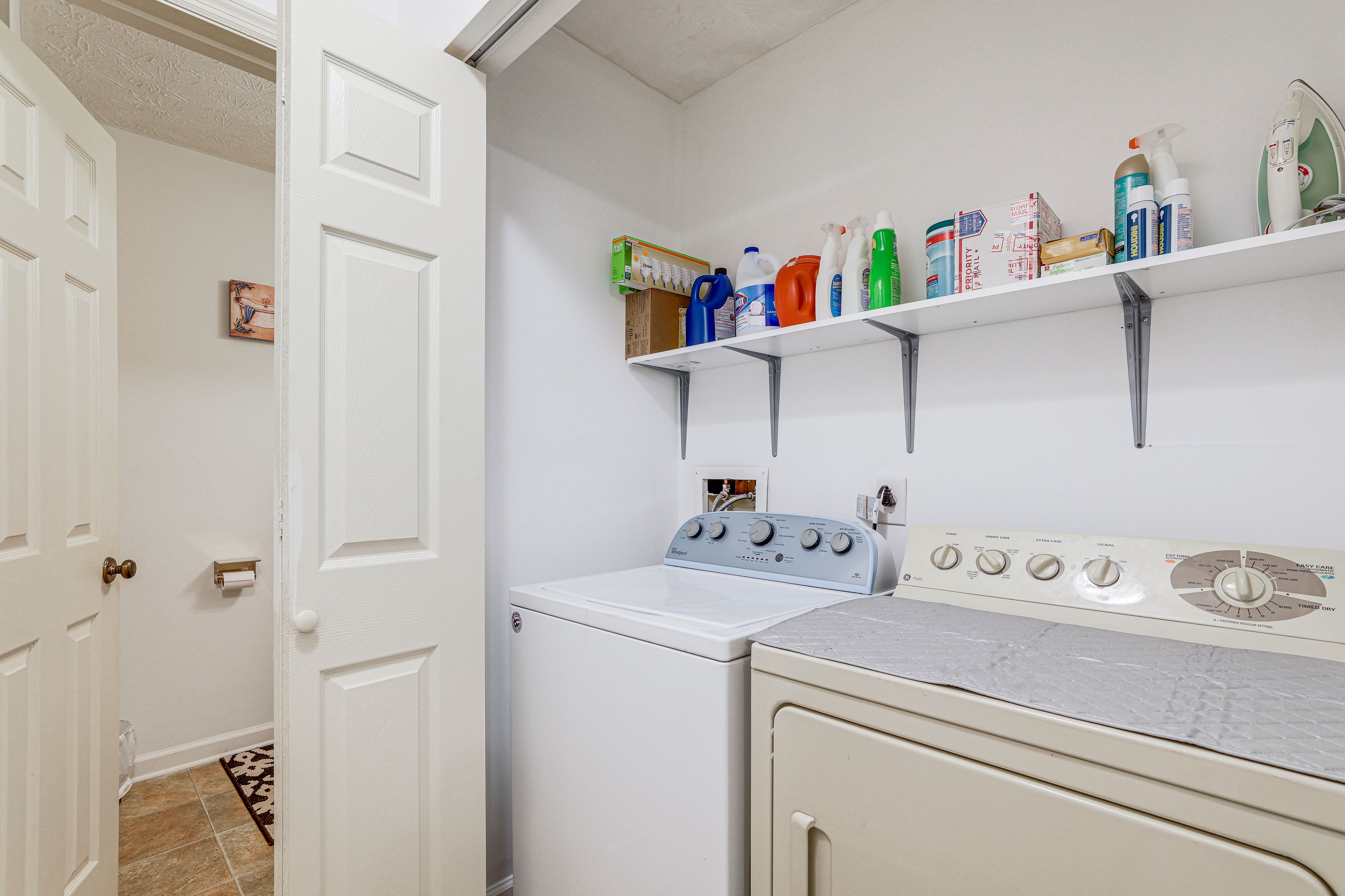 Laundry Area | 1st Floor | Washer/Dryer | Laundry Detergent | Iron/Board