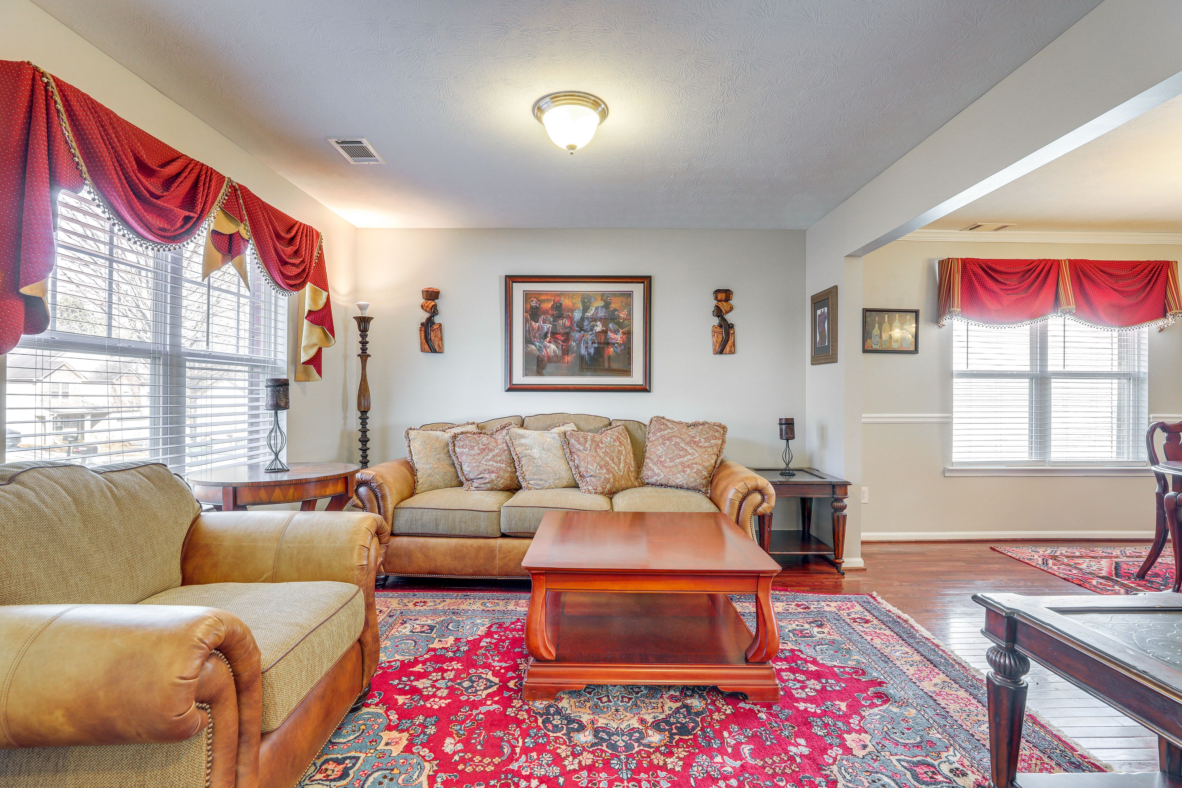 Living Room | 1st Floor | 2-Story Home | Central A/C & Heating | Free WiFi