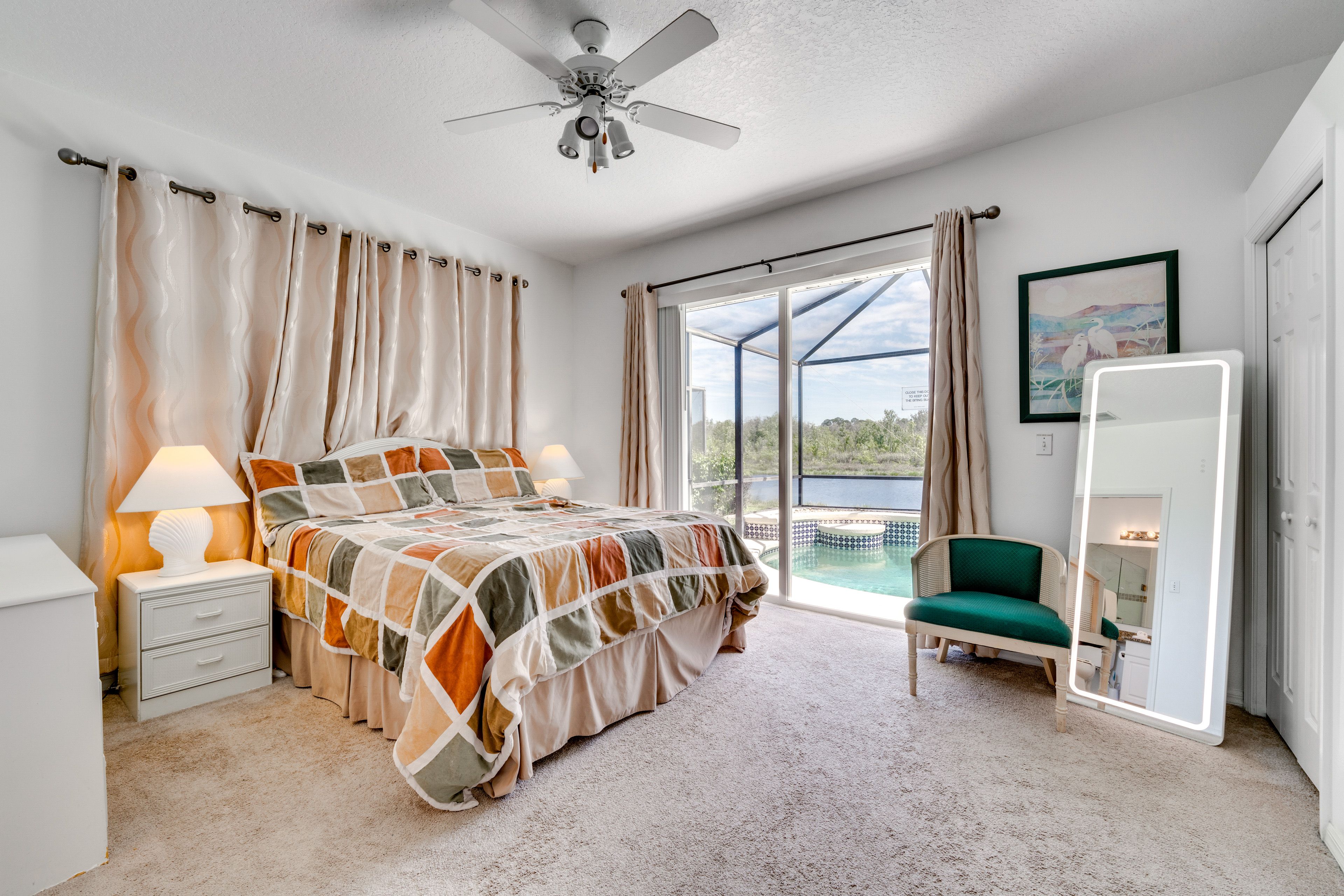 Bedroom 1 | Queen Bed | Smart TV | Backyard Access
