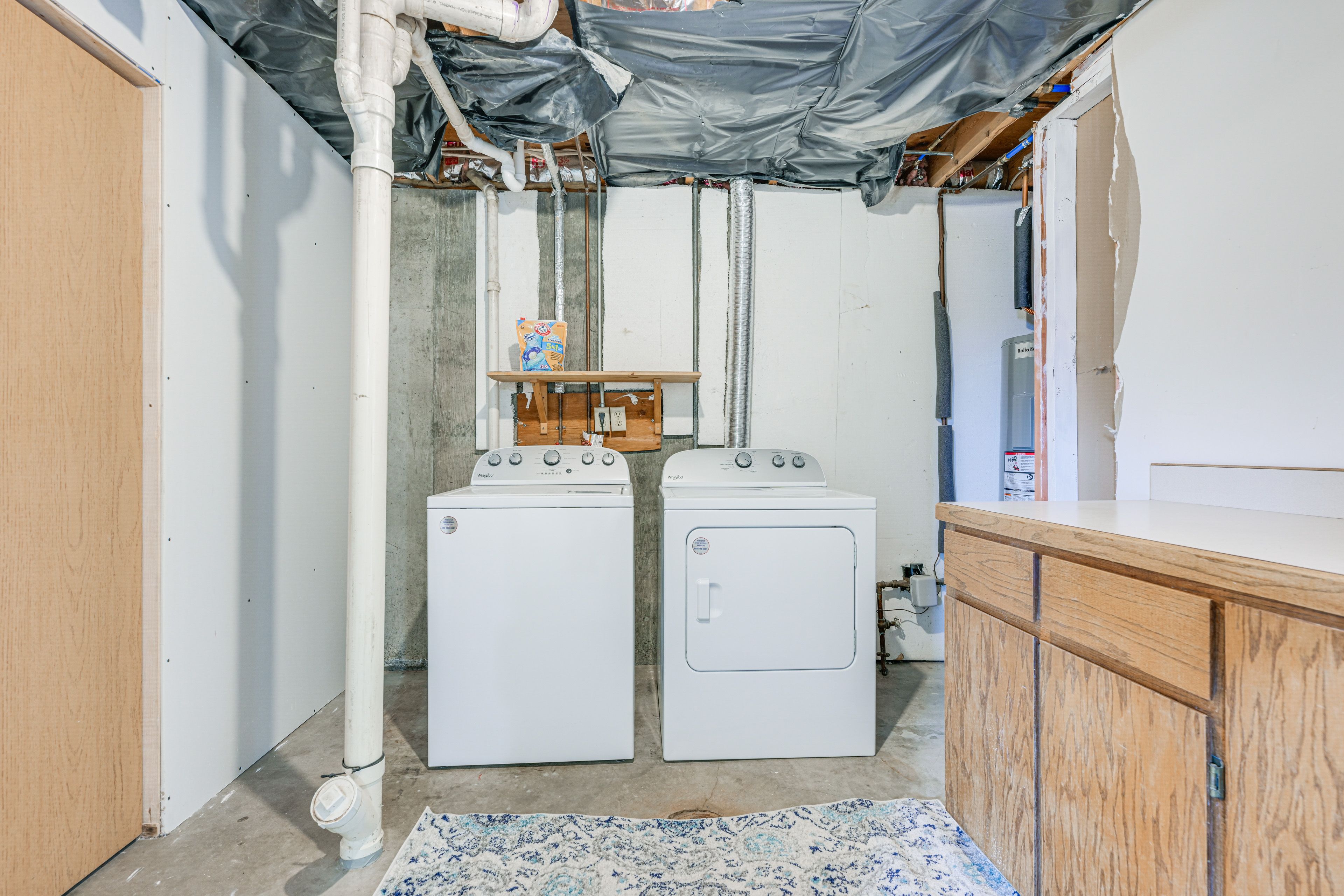 Laundry Area | Basement | Washer/Dryer | Hangers | Trash Bags/Paper Towels