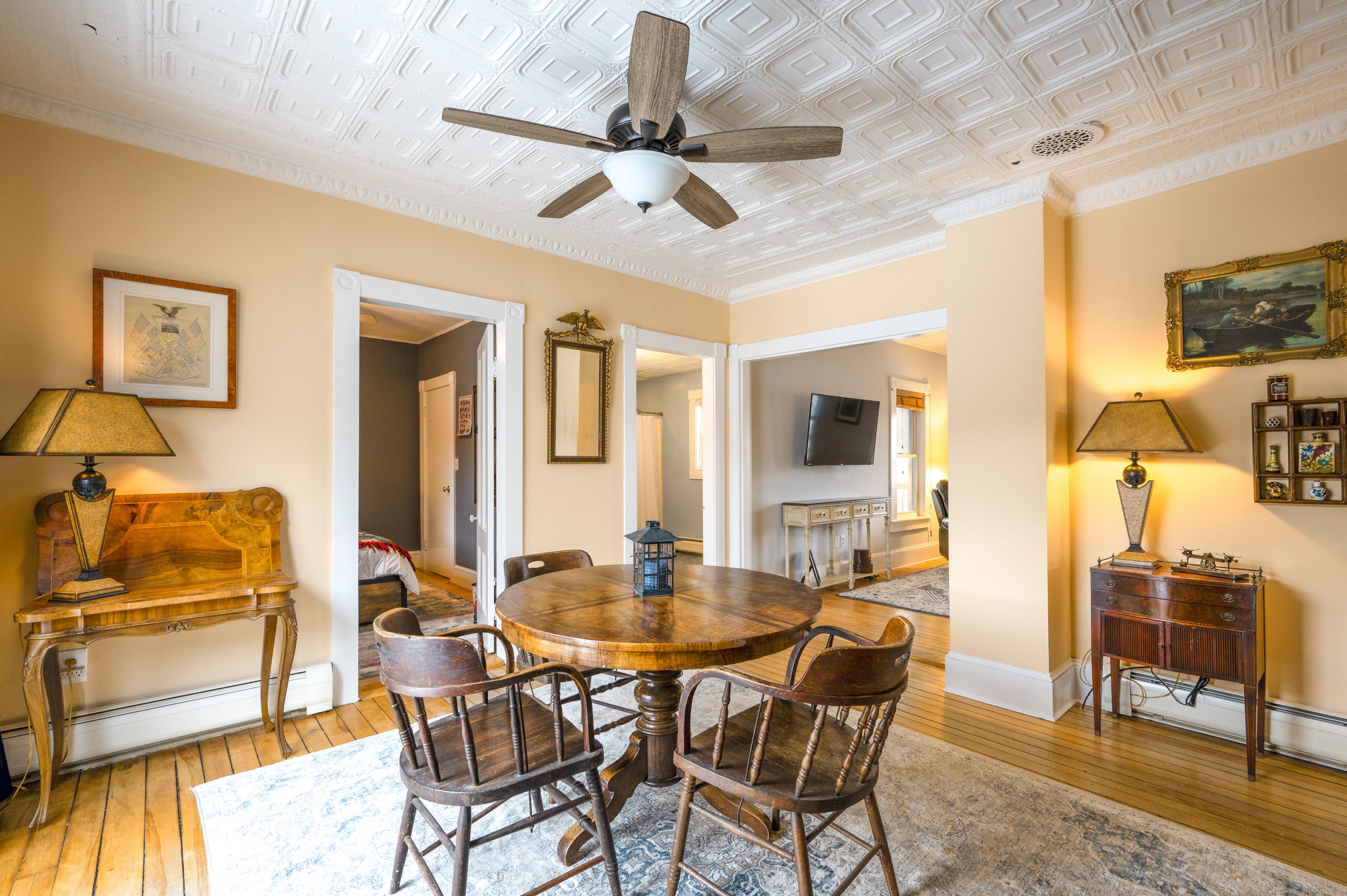 Dining Area | 1st Floor | Dining Table | Dishware/Flatware | Ceiling Fans