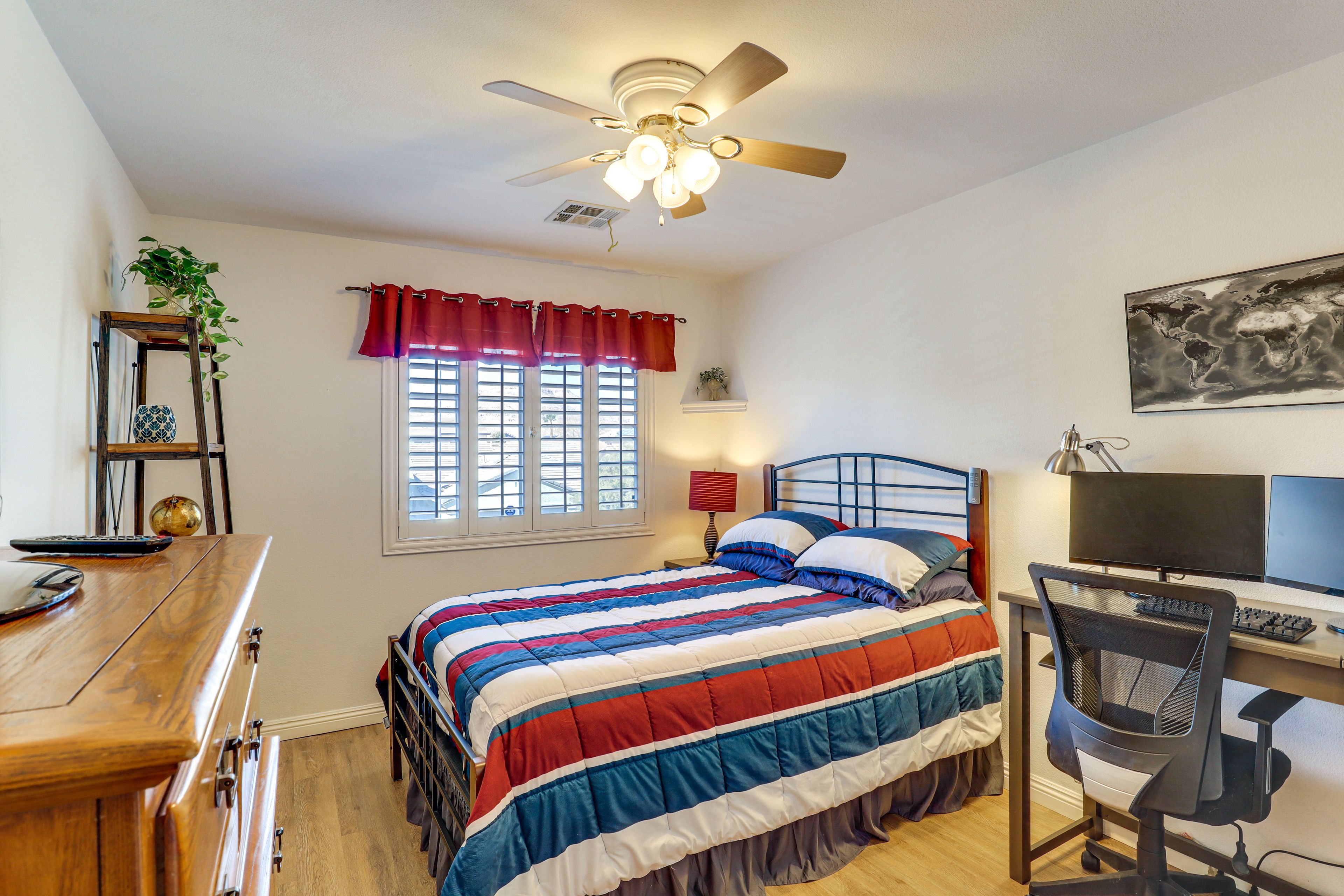 Bedroom 2 | 2nd Floor | Queen Bed | Desk Workspace w/ Dual Monitors