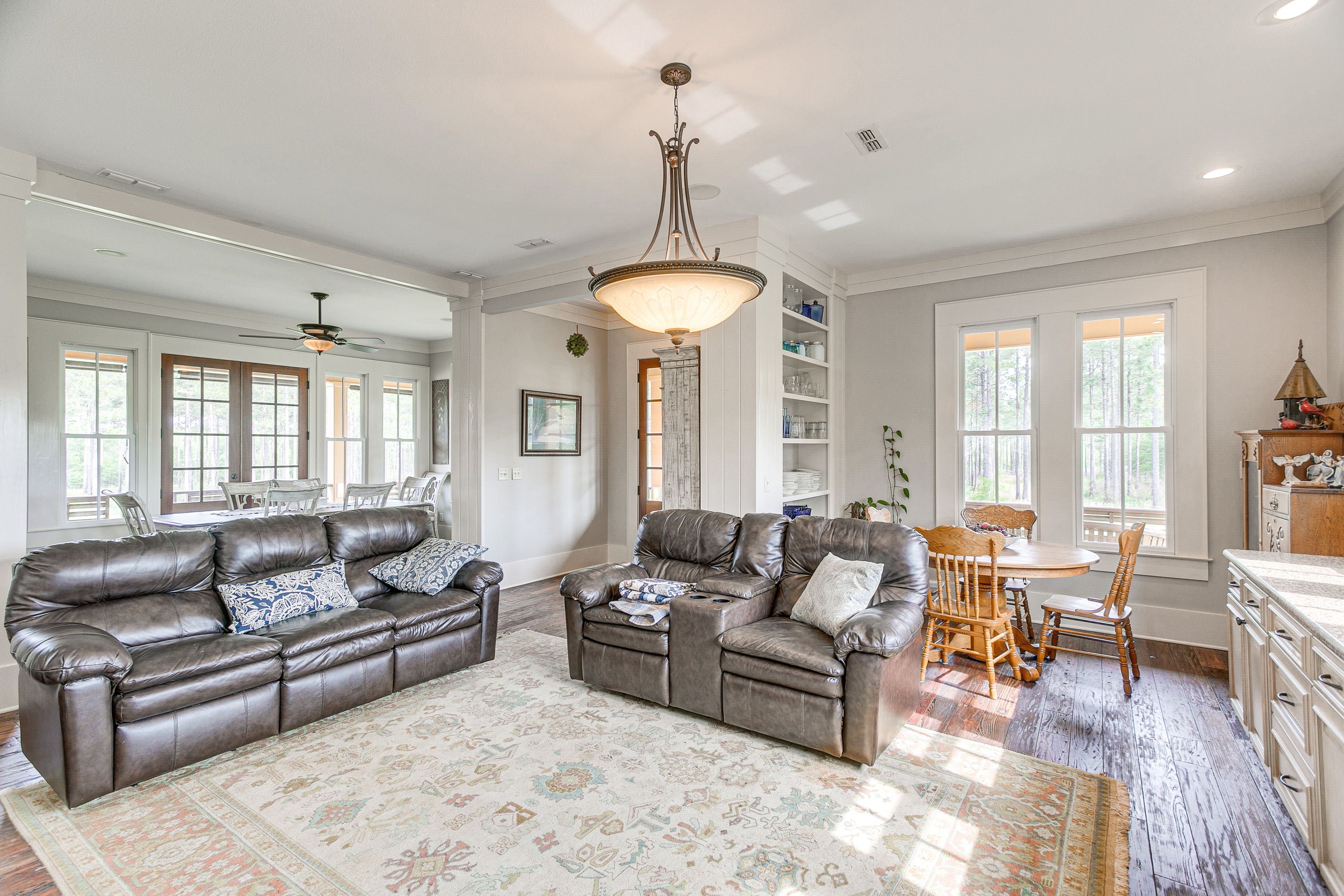 Living Room | 3-Story House | Central Heating & A/C | In-Unit Laundry