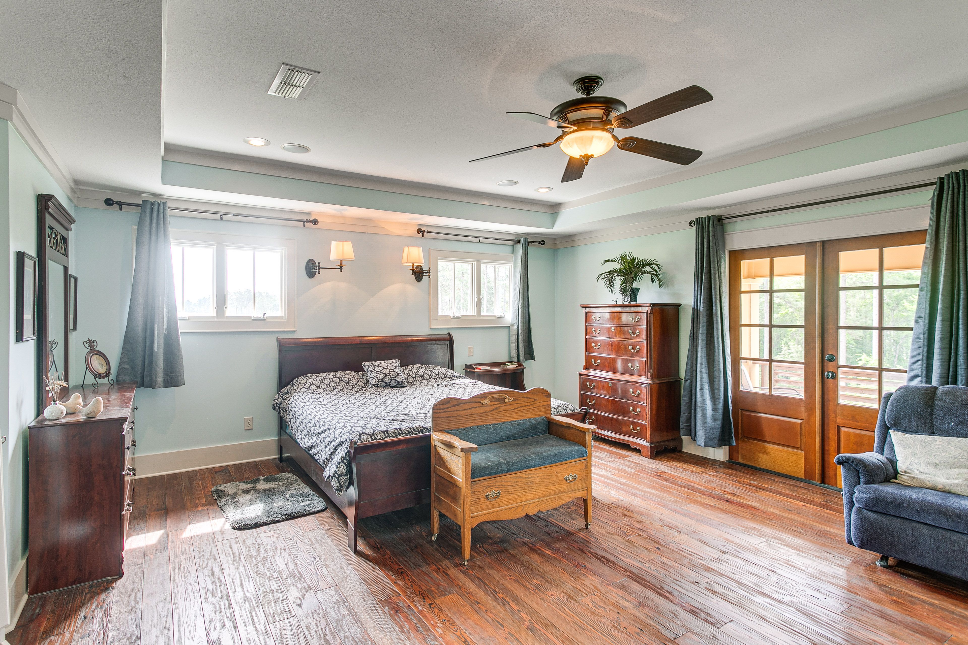 Bedroom 1 | Upper Level | King Bed | Wood-Burning Fireplace | Balcony Access