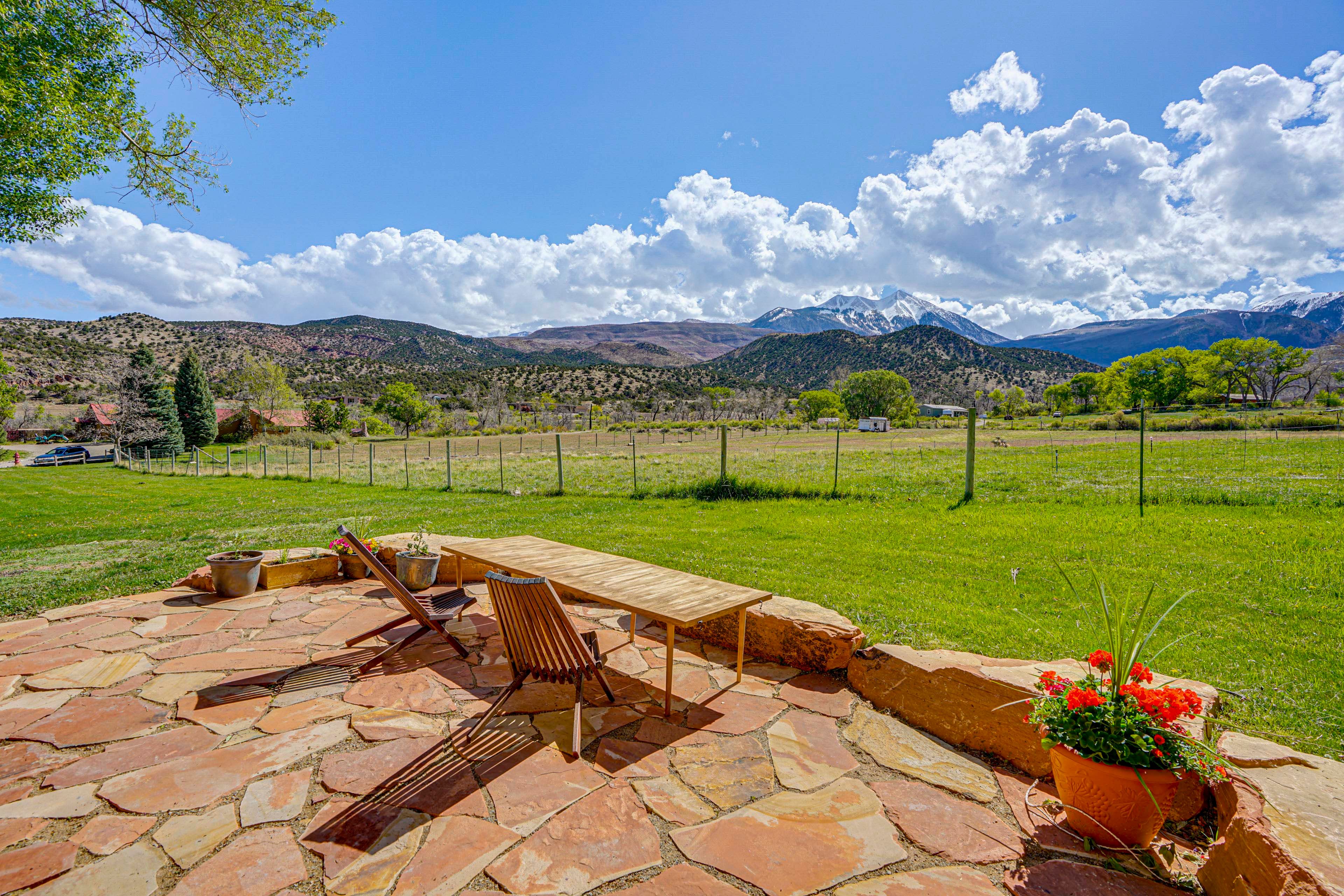 Back Patio | Mountain & Pasture Views