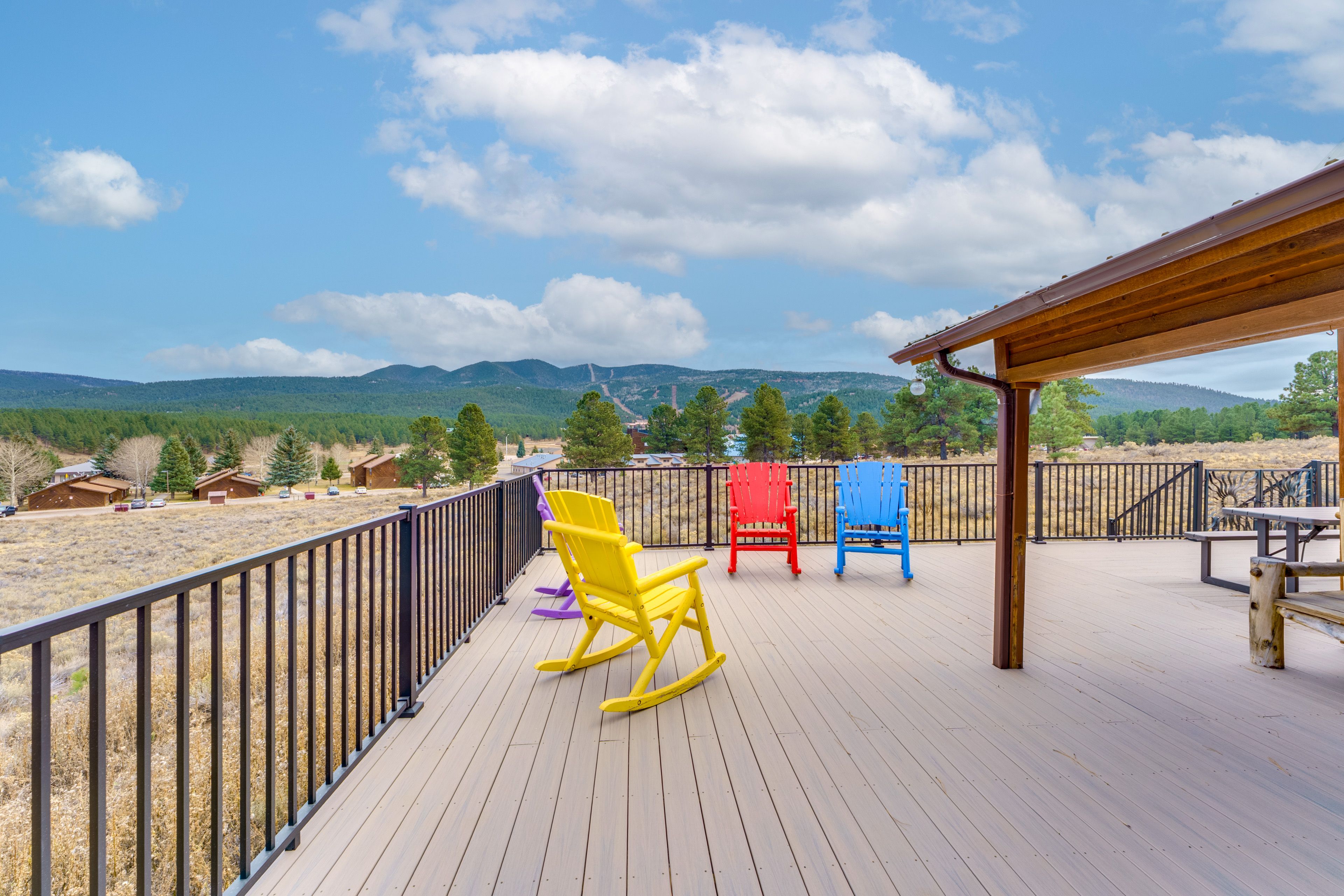 Angel Fire Vacation Rental | 3BR | 2BA | 1,500 Sq Ft | Stairs Required to Enter