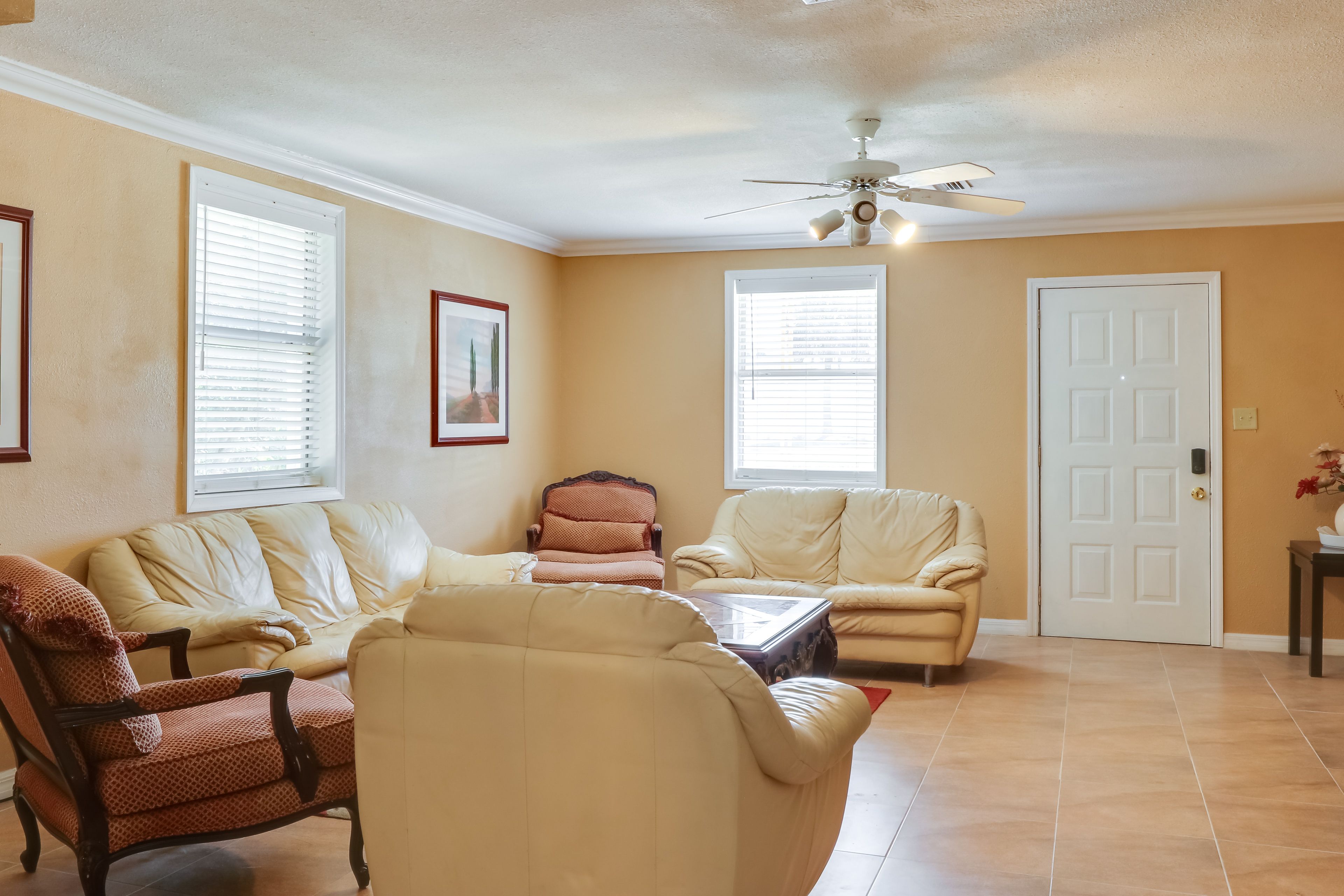 Living Room | Sleeper Sofa | Flat-Screen TV | Ceiling Fans