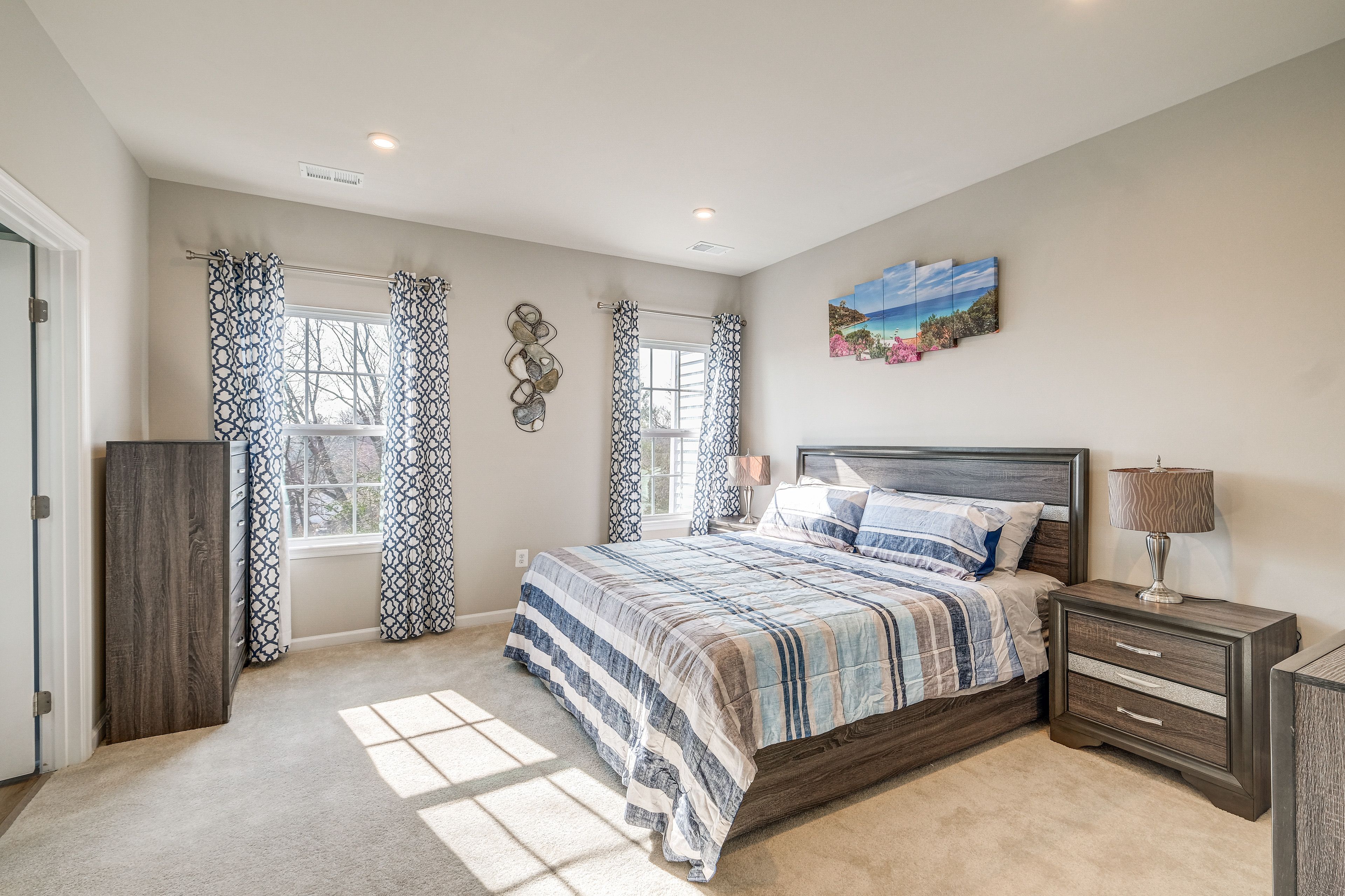 Bedroom 1 | King Bed | Linens Provided | Upper Level | 55" Smart TV