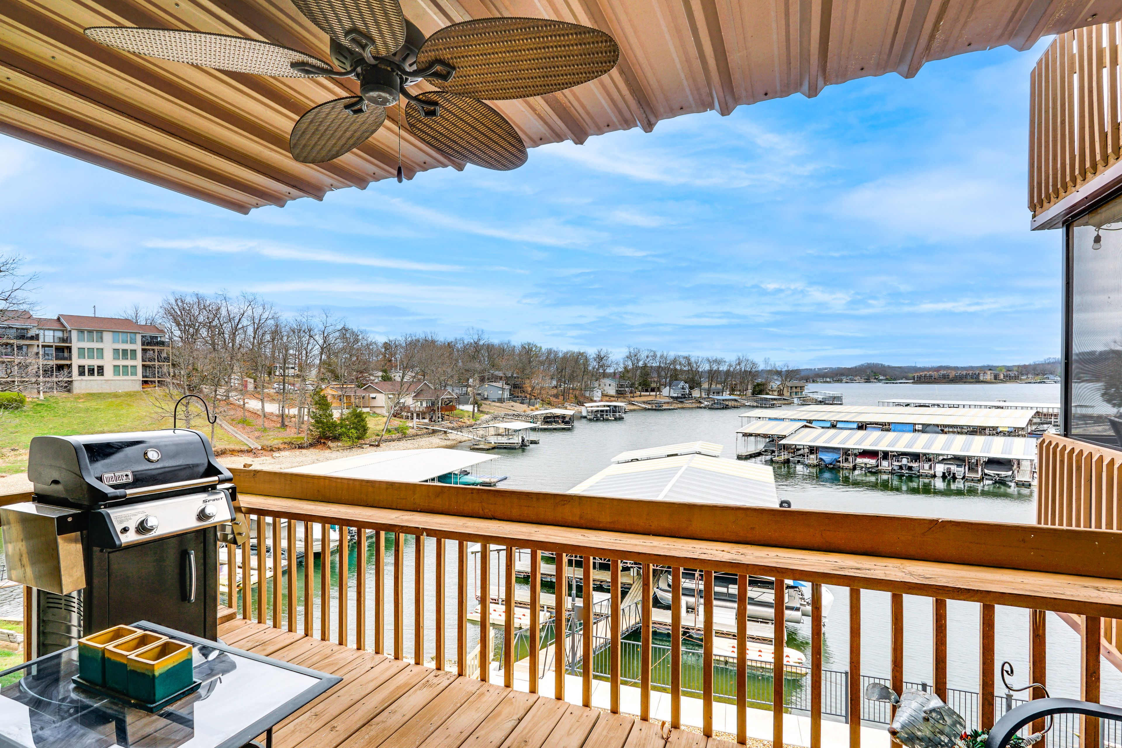 Balcony | Lake Views | Gas Grill | Single-Story Unit