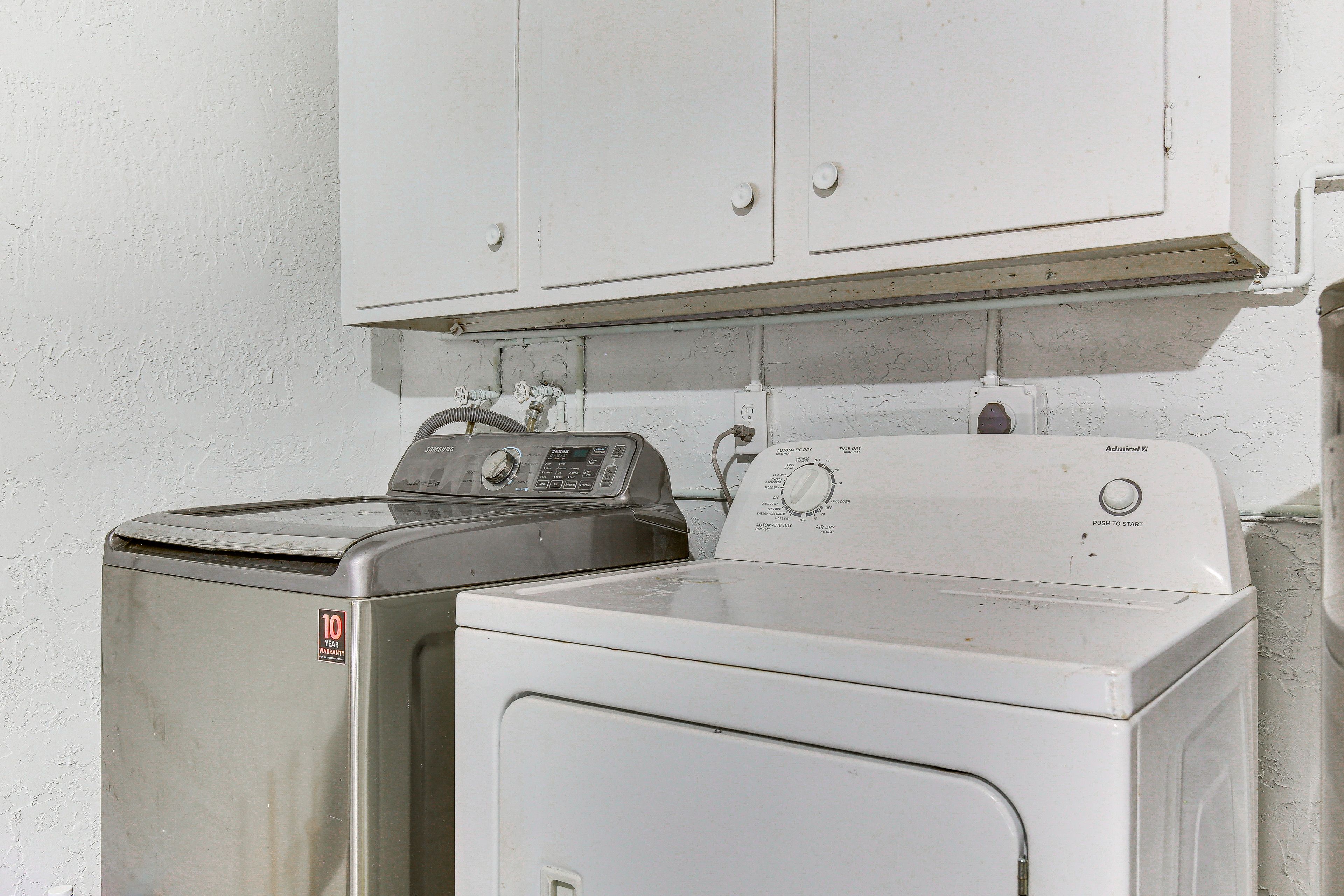 Laundry Area | Washer/Dryer | Hangers | Iron/Board | Trash Bags/Paper Towels