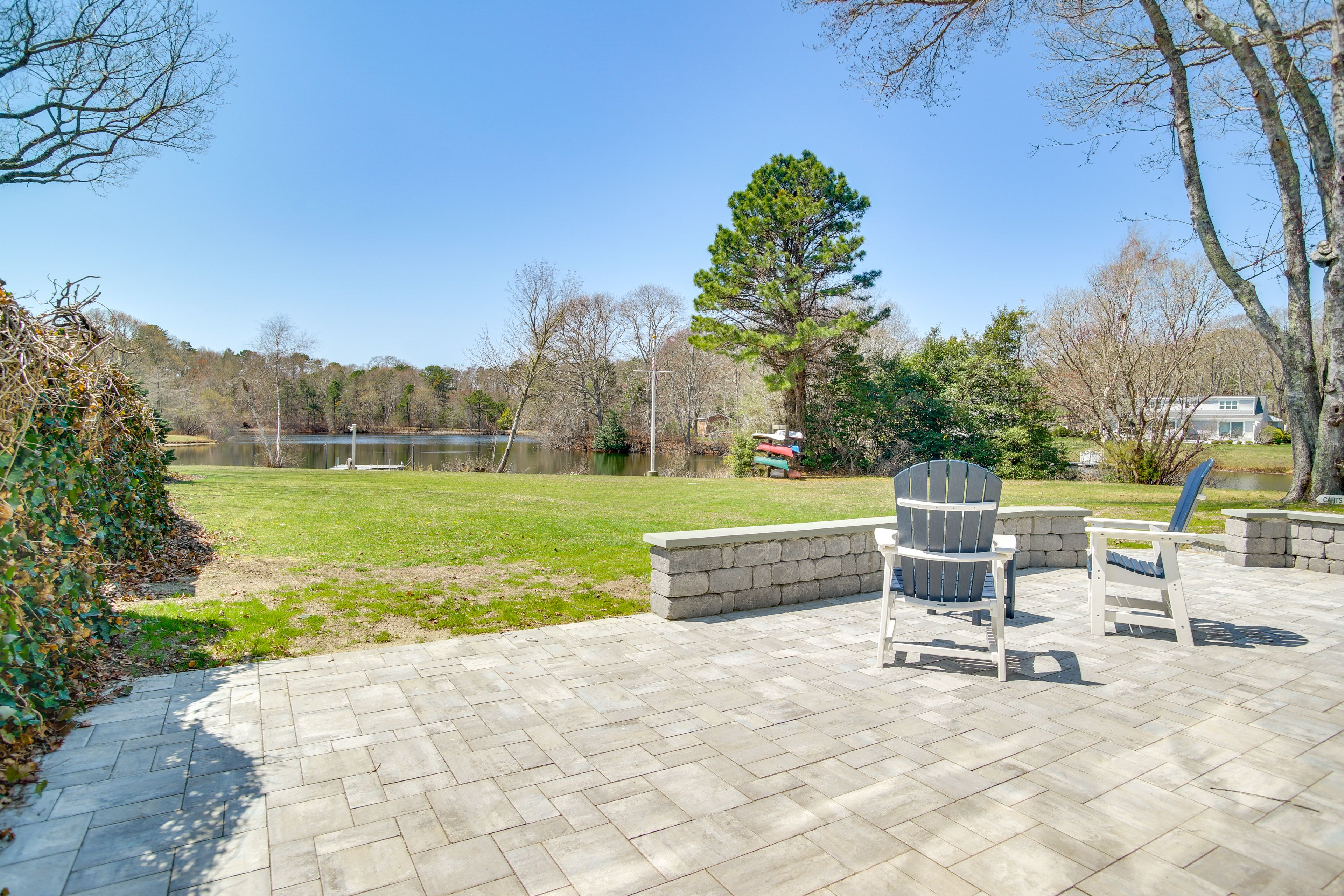 Private Patio | Lower-Level Apartment Unit | Kayaks Provided