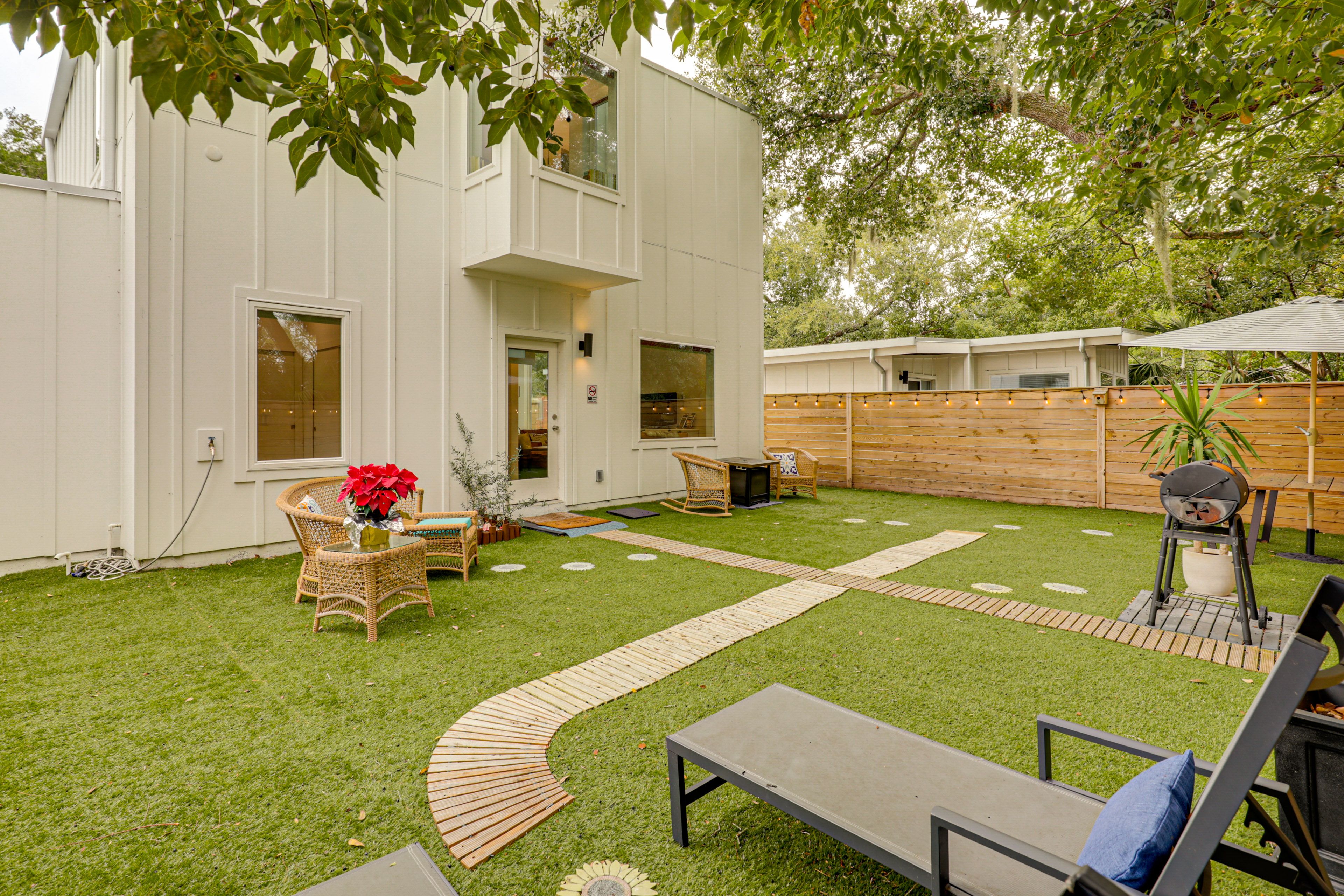 House Exterior | Picnic Table | Charcoal Grill | Fire Pit | Fenced Backyard