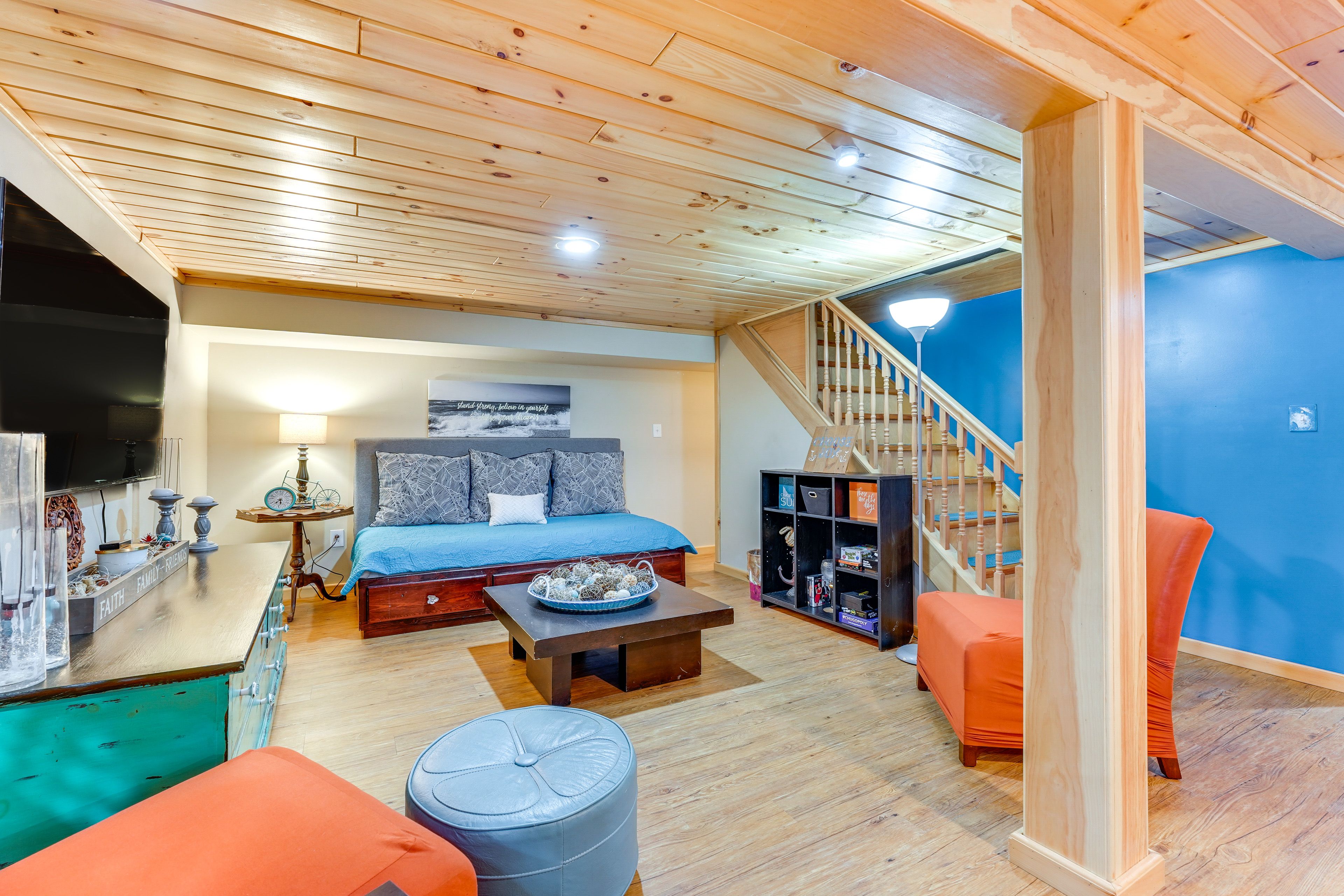 Living Room | Twin Daybed | Board Games + Books