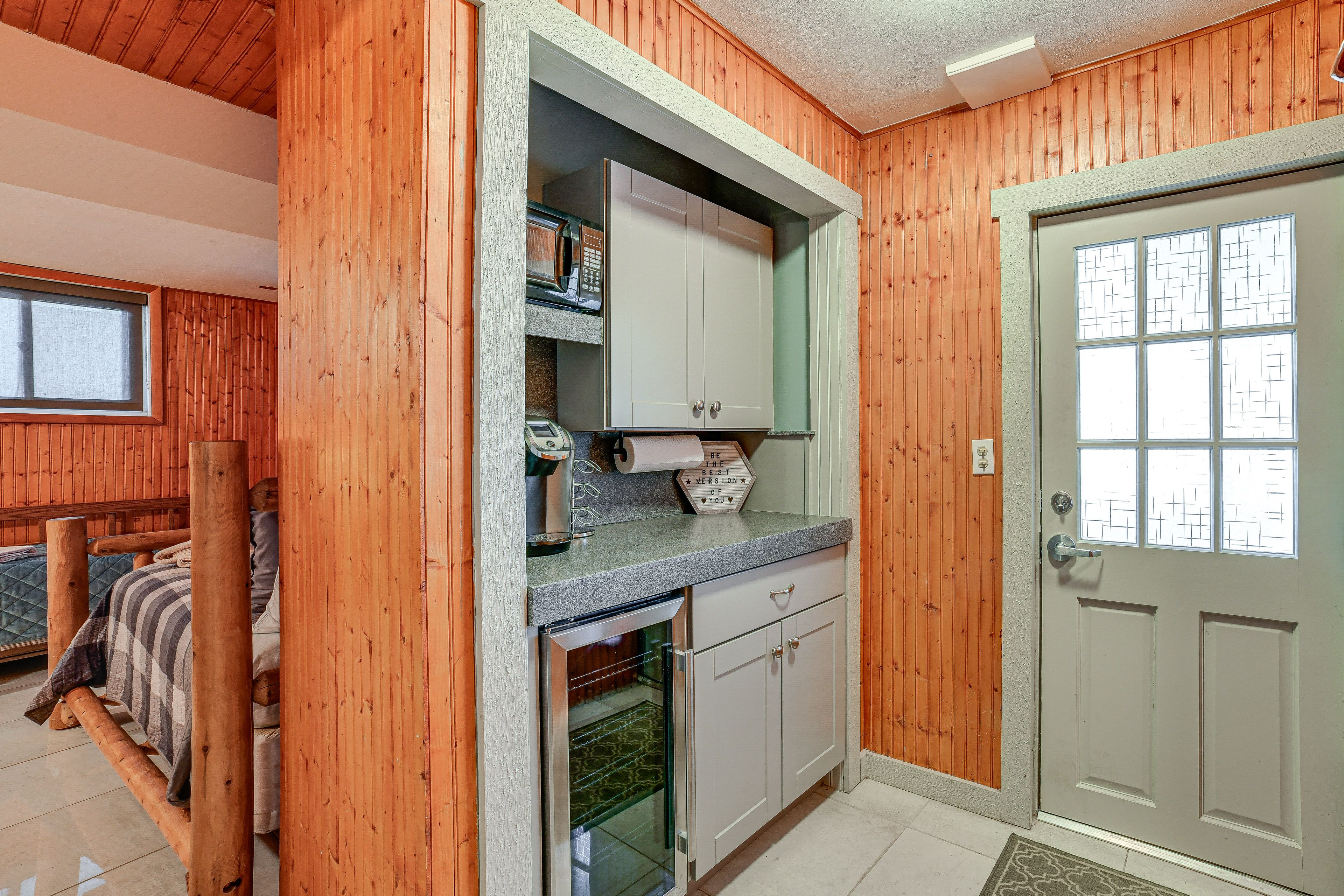 Coffee Station | Main Level | Single-Serve Coffee Maker | Drink Fridge