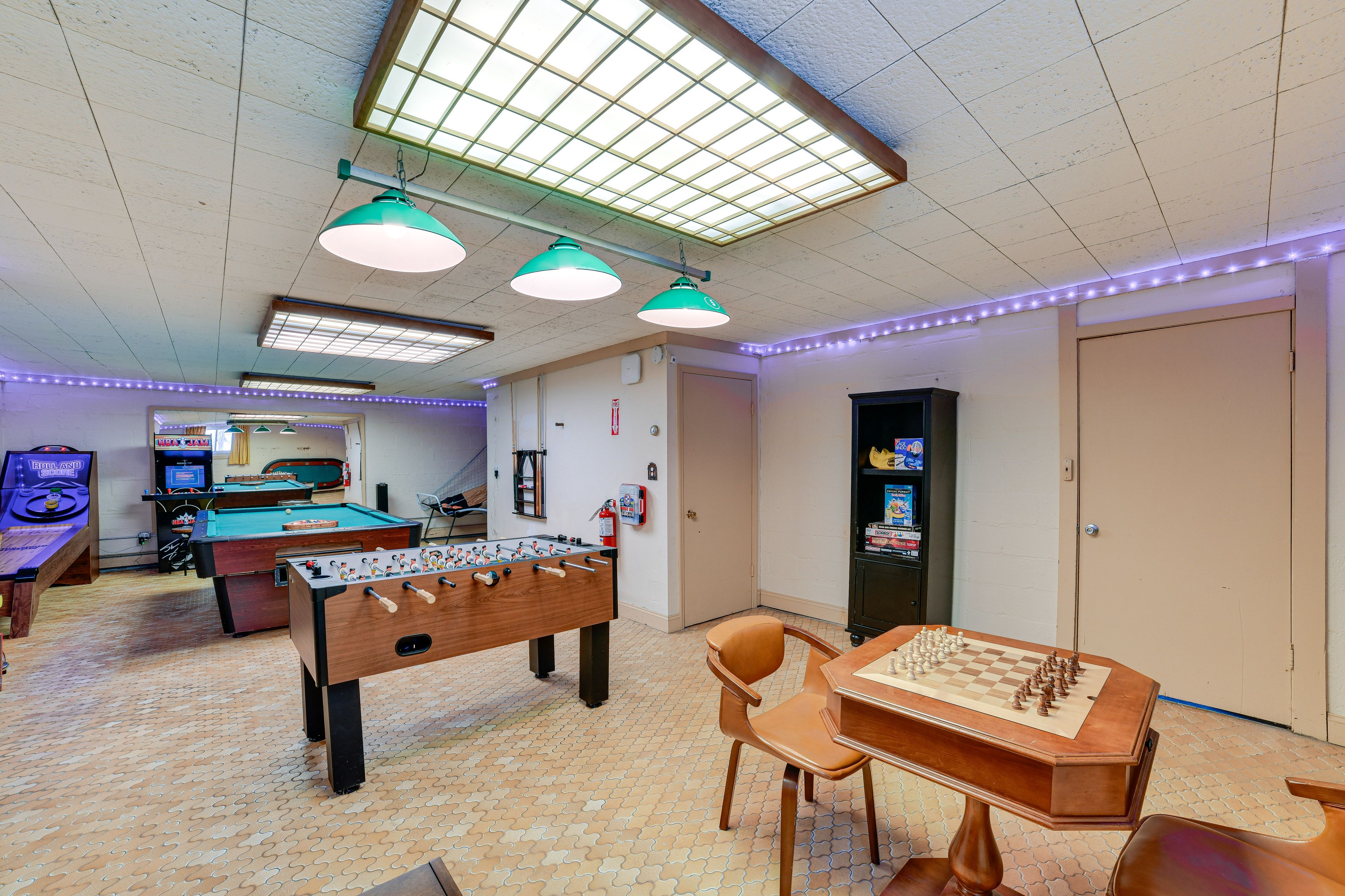 Game Room | Lower Level | Arcade Games | Skee-Ball | Pool Table | Foosball