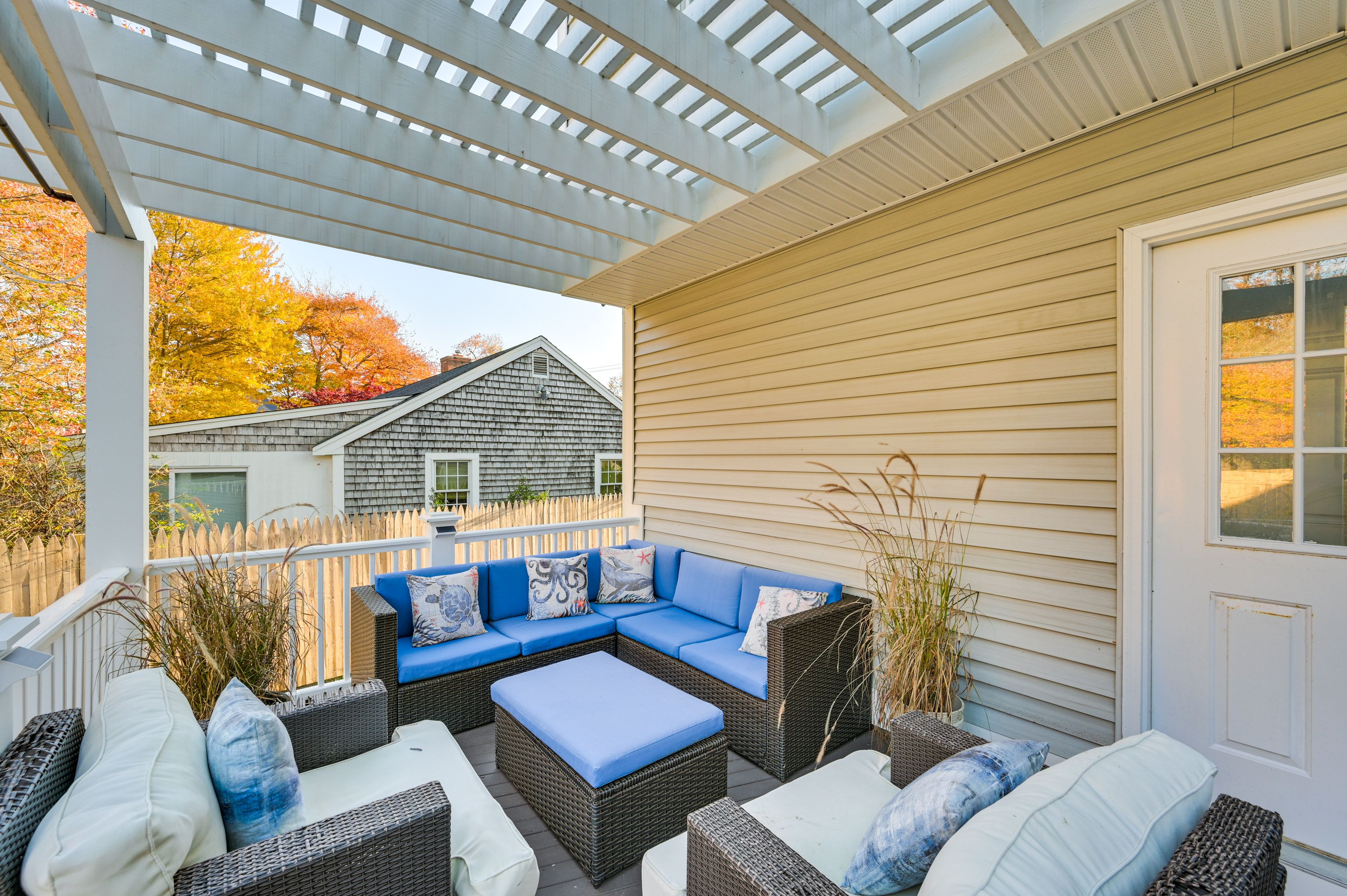 Shared Deck | Lounge Area | Dining Space | Gas Grill
