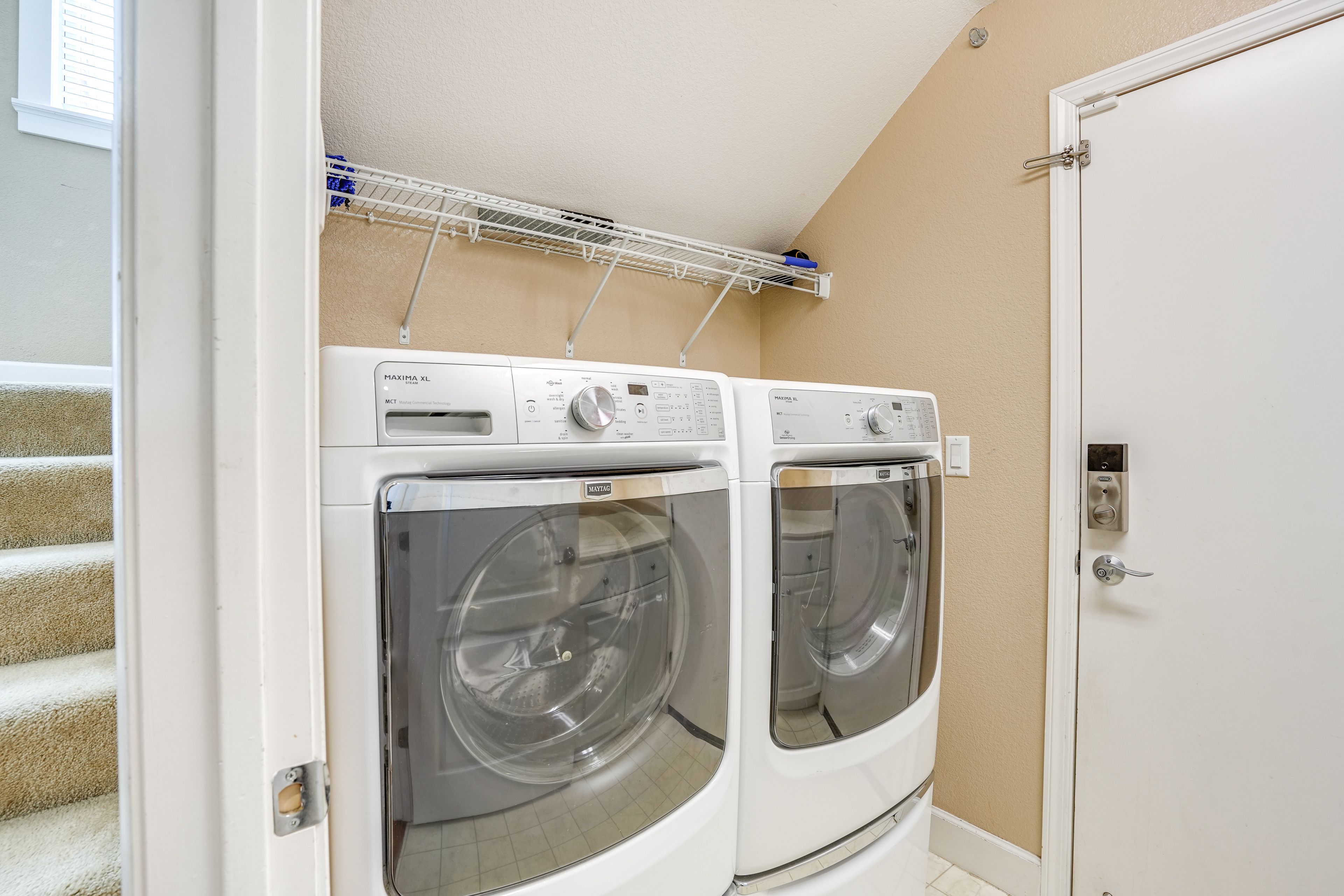 Laundry Area | 1st Floor | Washer/Dryer | Hangers | Trash Bags/Paper Towels