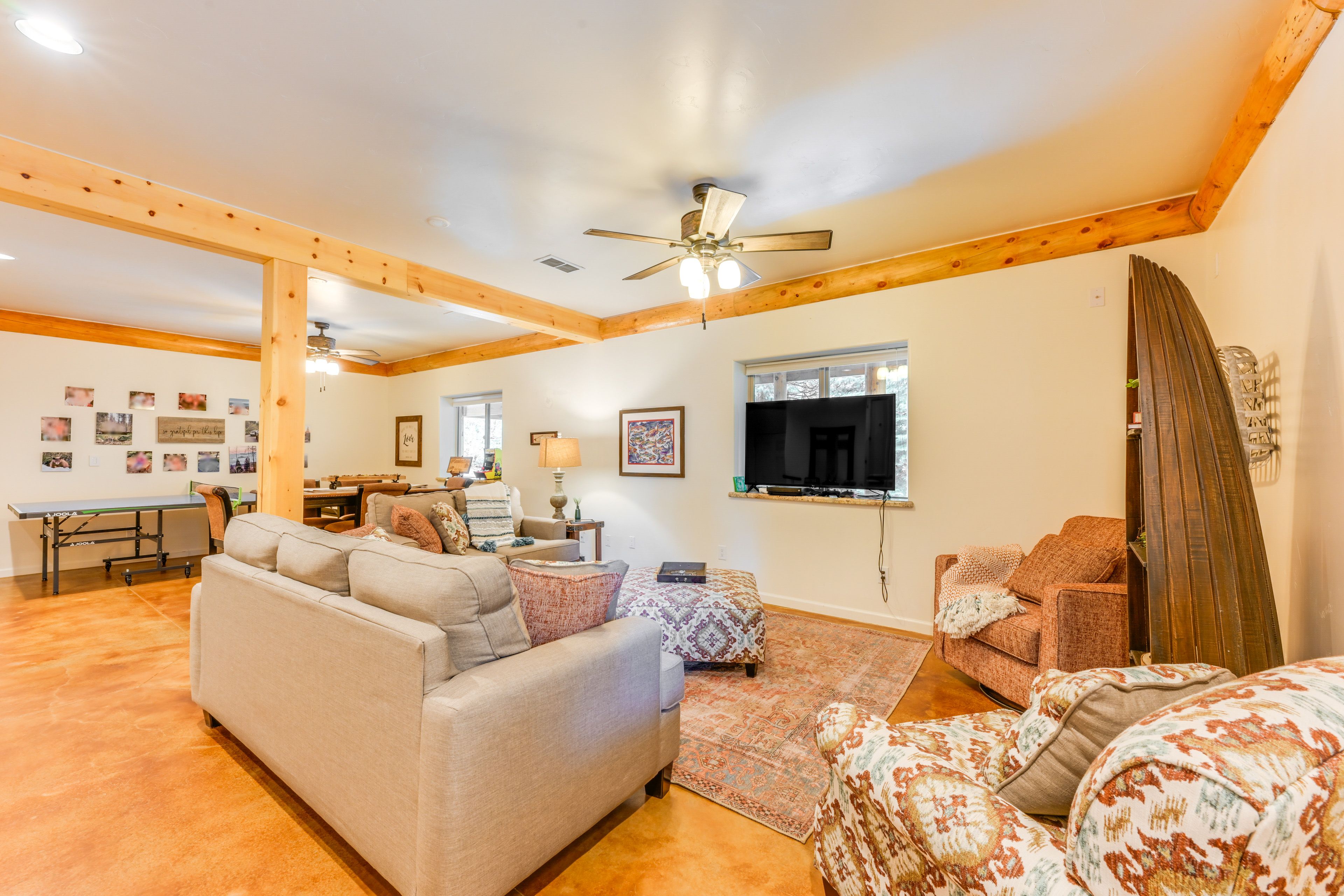 Basement Living Room | Queen Sleeper Sofa | Basement Floor | Stairs Required