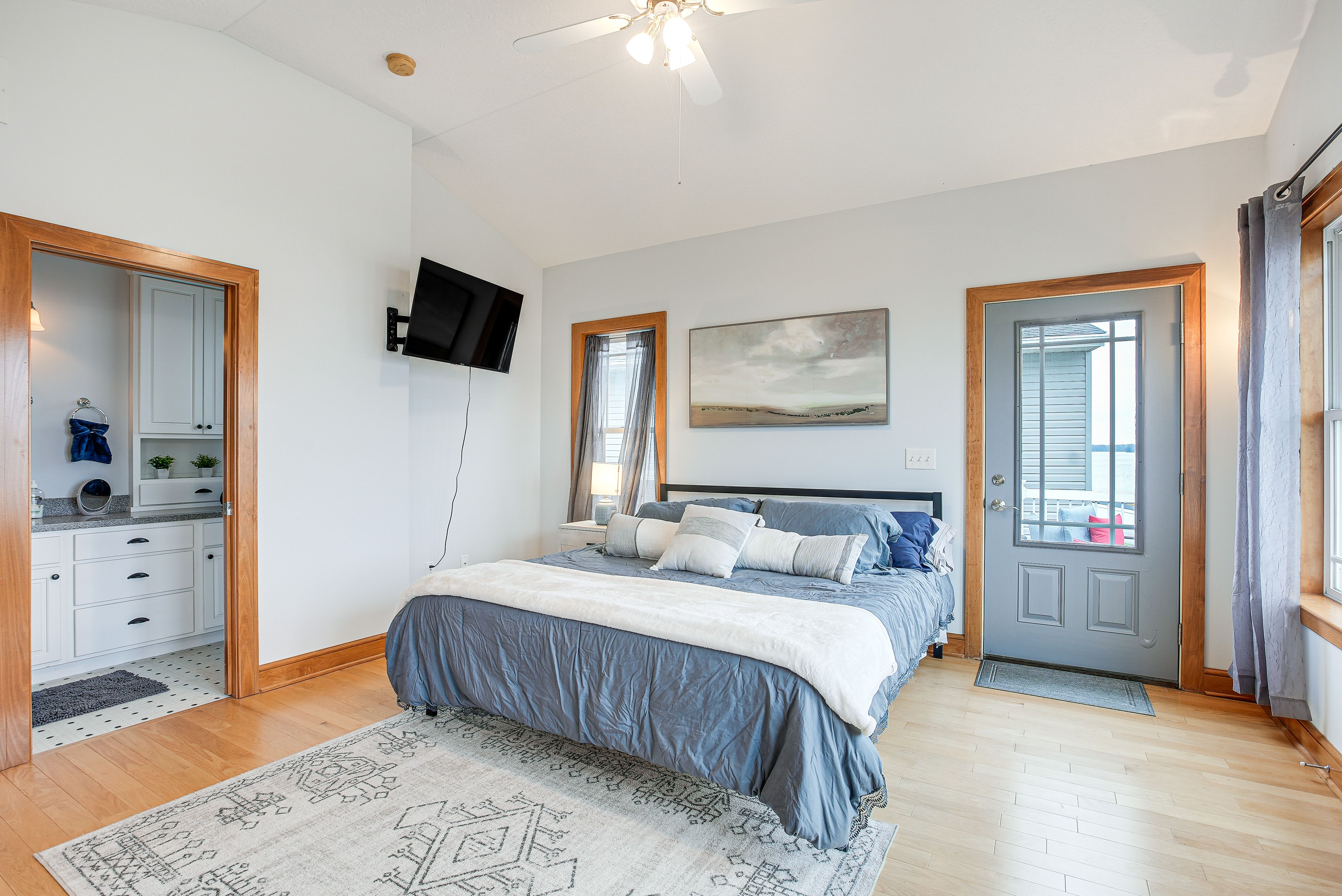 Bedroom 1 | 2nd Floor | King Bed | Futon | Smart TV | Deck Access