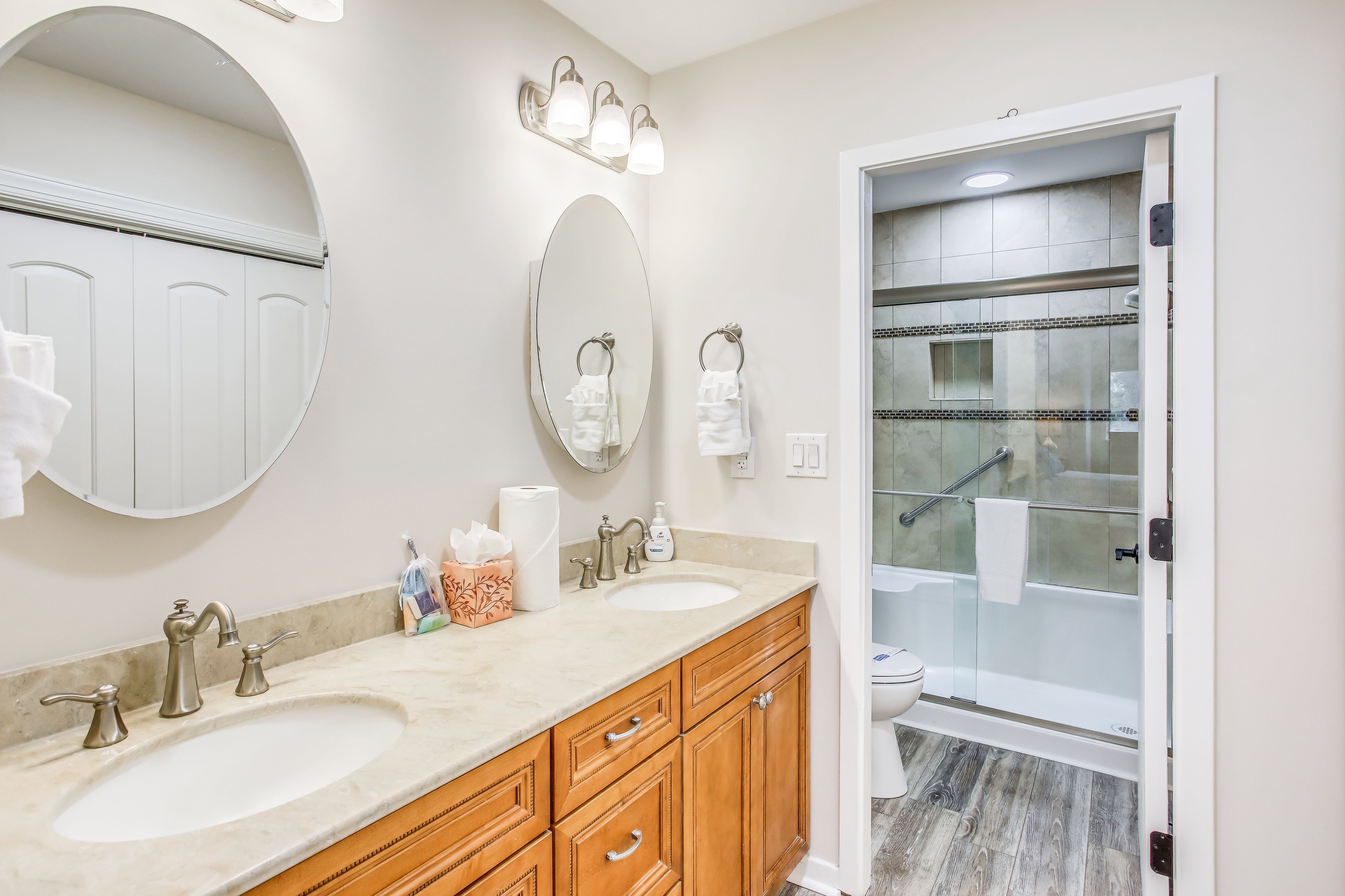 En-Suite Bathroom | Shower w/ Grab Rails | Complimentary Toiletries