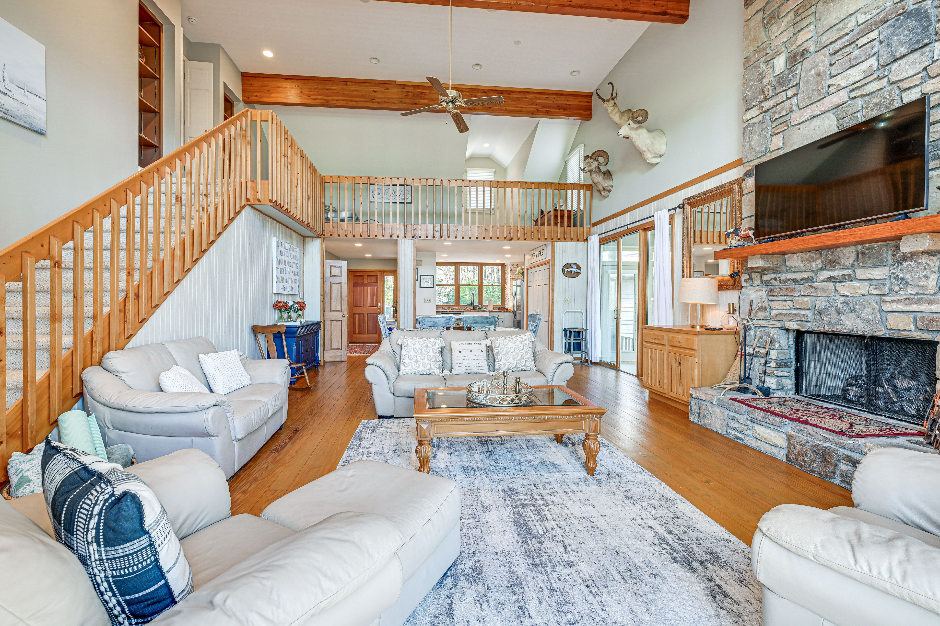 Living Room | 1st Floor | Fireplace | Smart TV | Central A/C & Heating