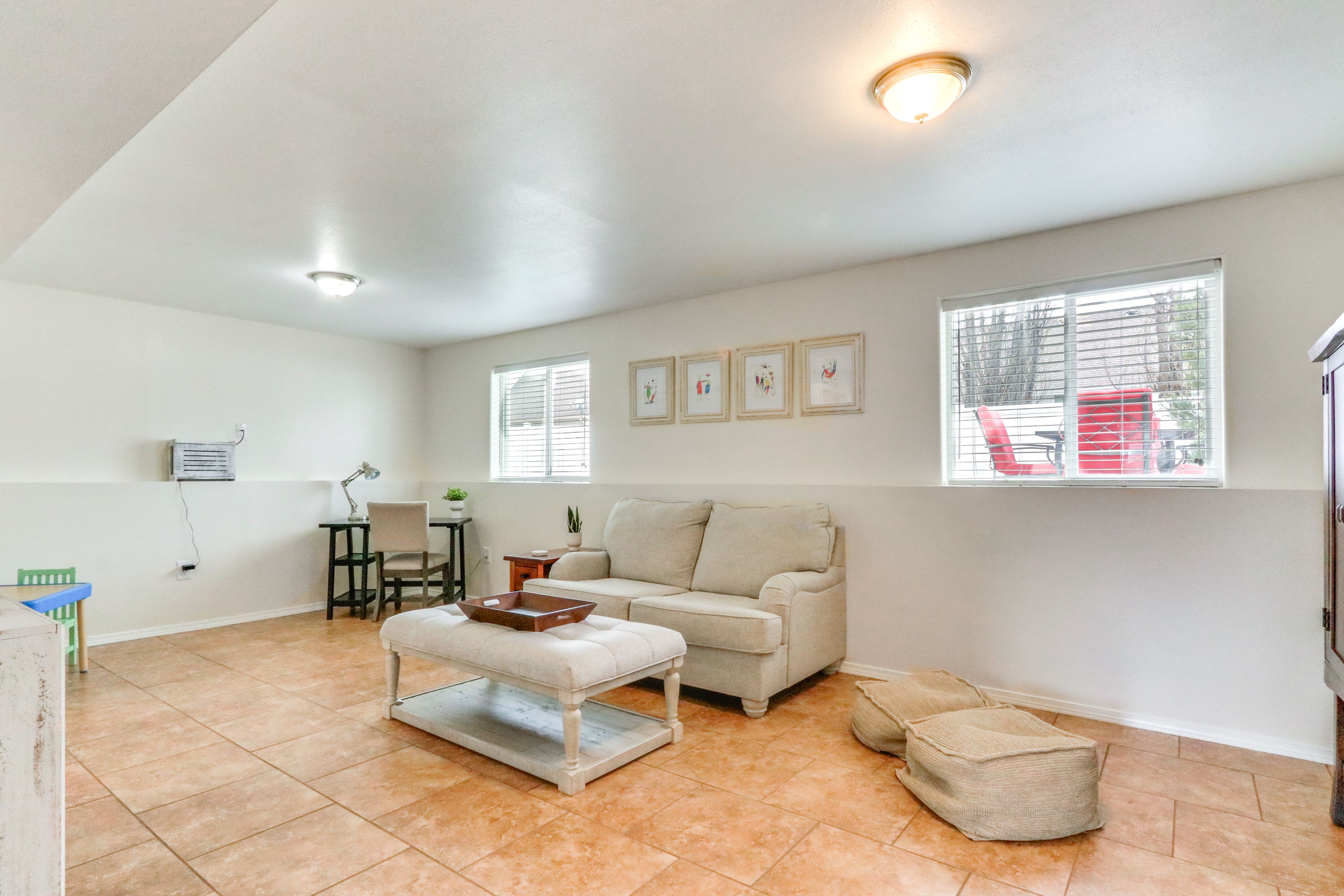 Den | Lower Level | Smart TV | Board Games | Office Desk