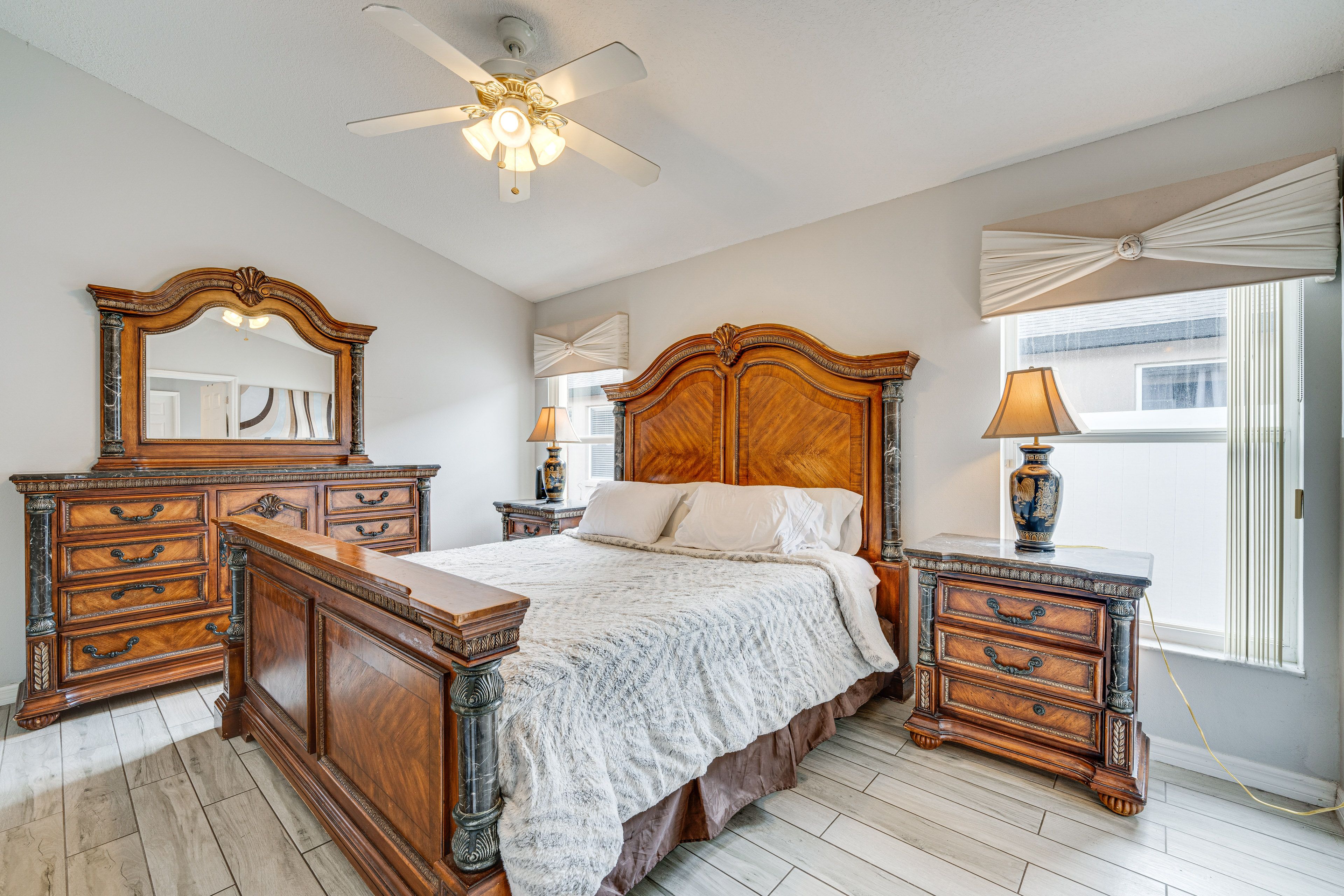 Bedroom 1 | California King Bed | Linens Provided | Flat-Screen TV