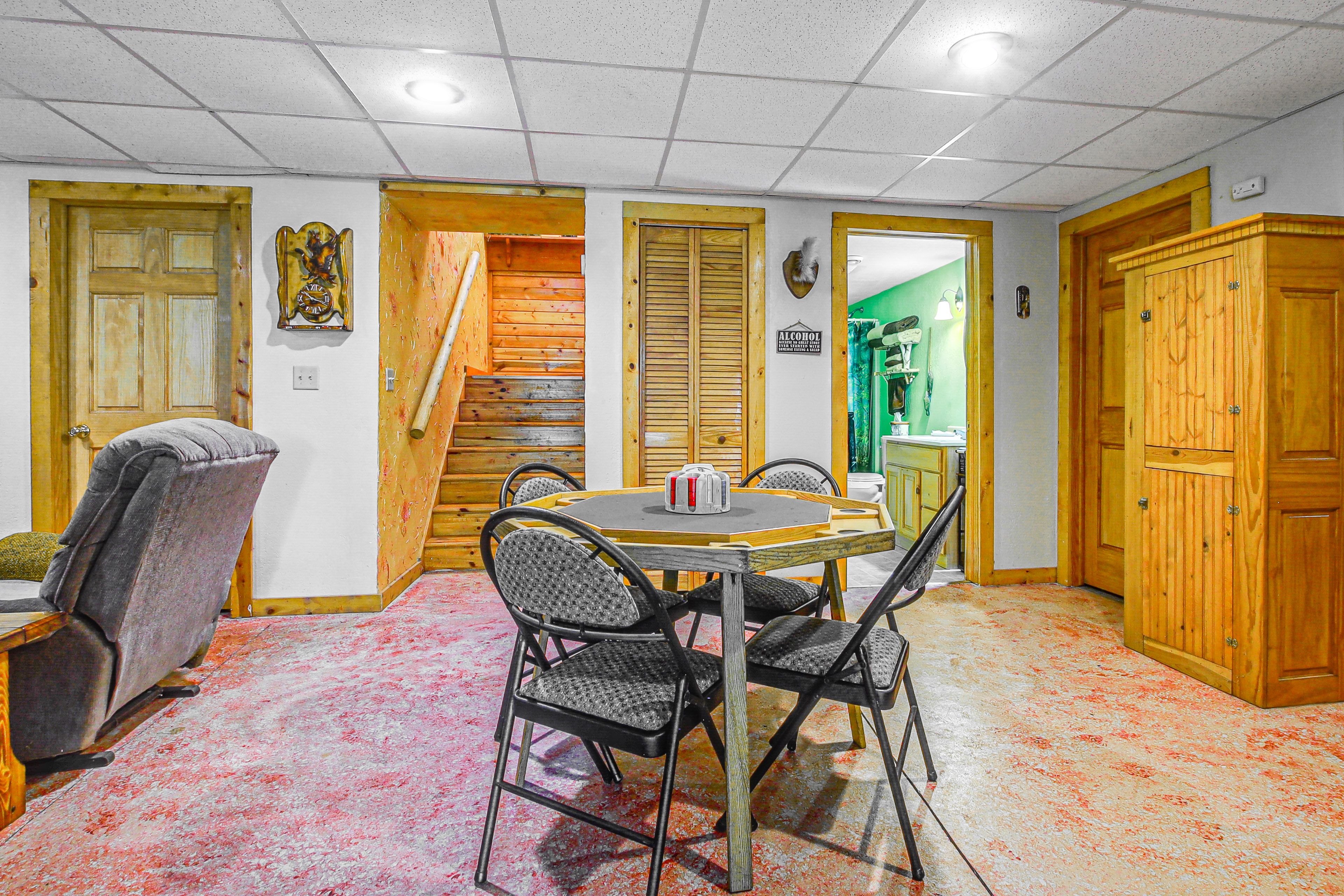 Game Room | Poker Table | TV | Full Rollaway Bed | Basement