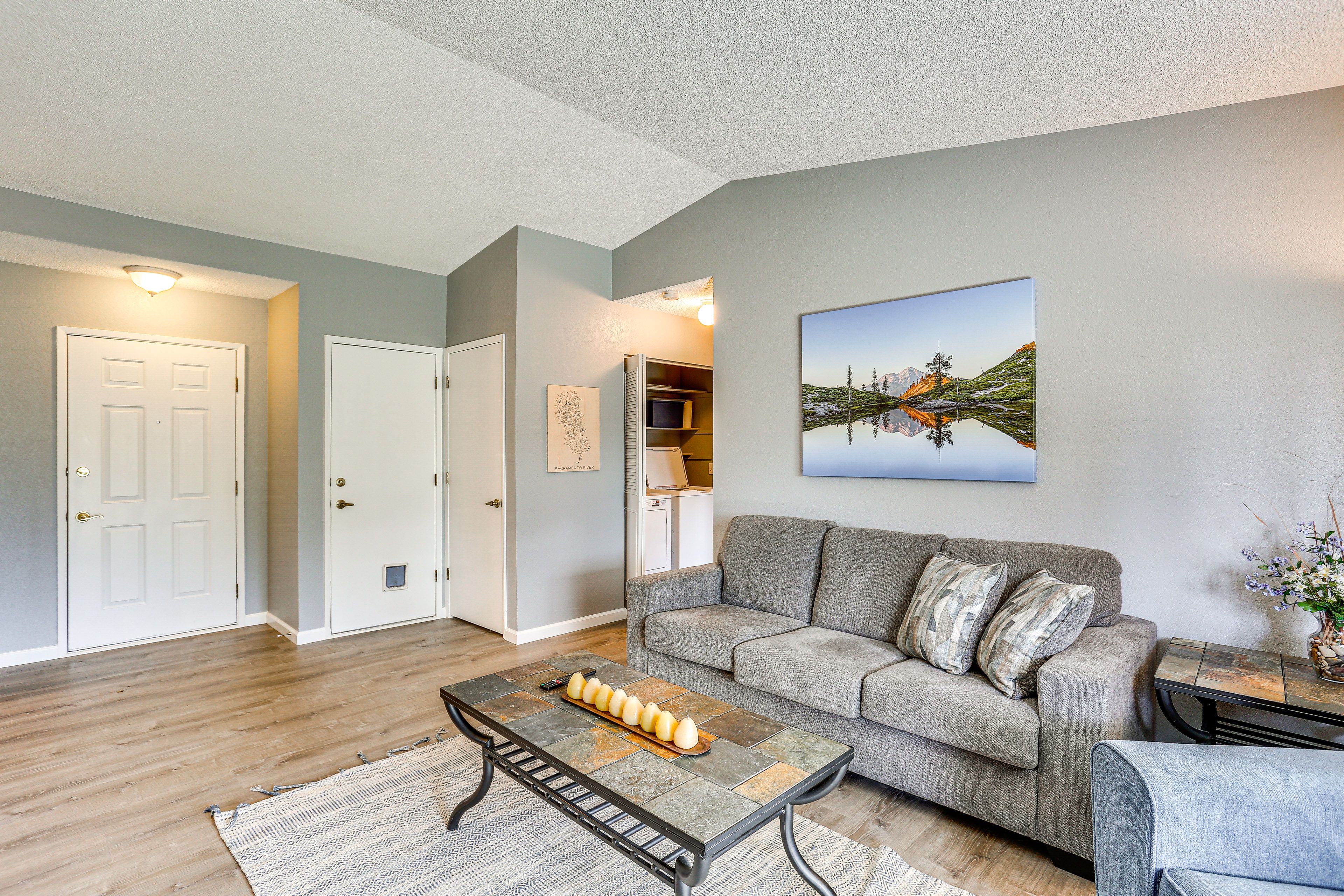 Living Room | Smart TV | Fireplace | Single-Story Home