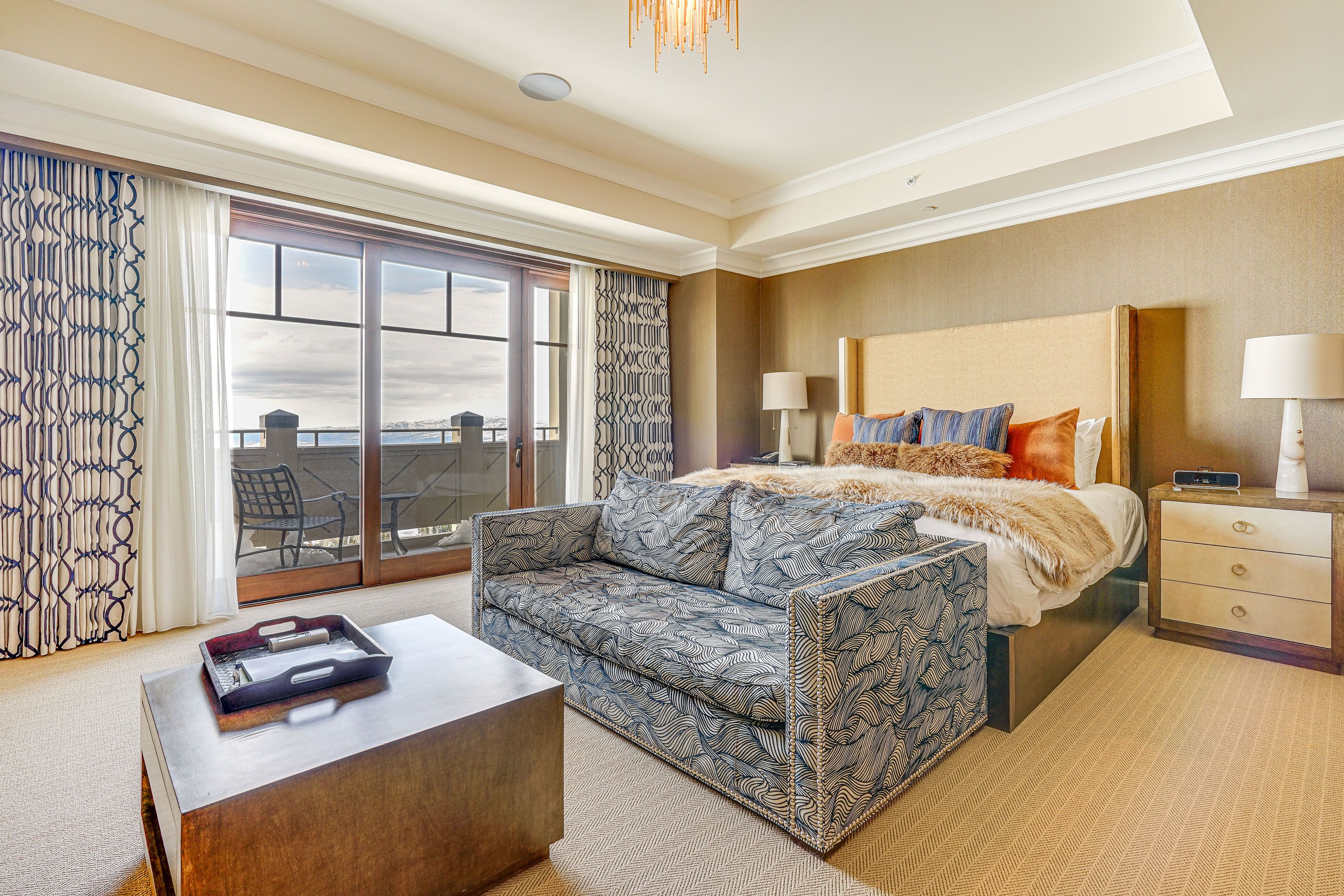 Bedroom Suite 1 | King Bed | Flat-Screen TV | Electric Fireplace