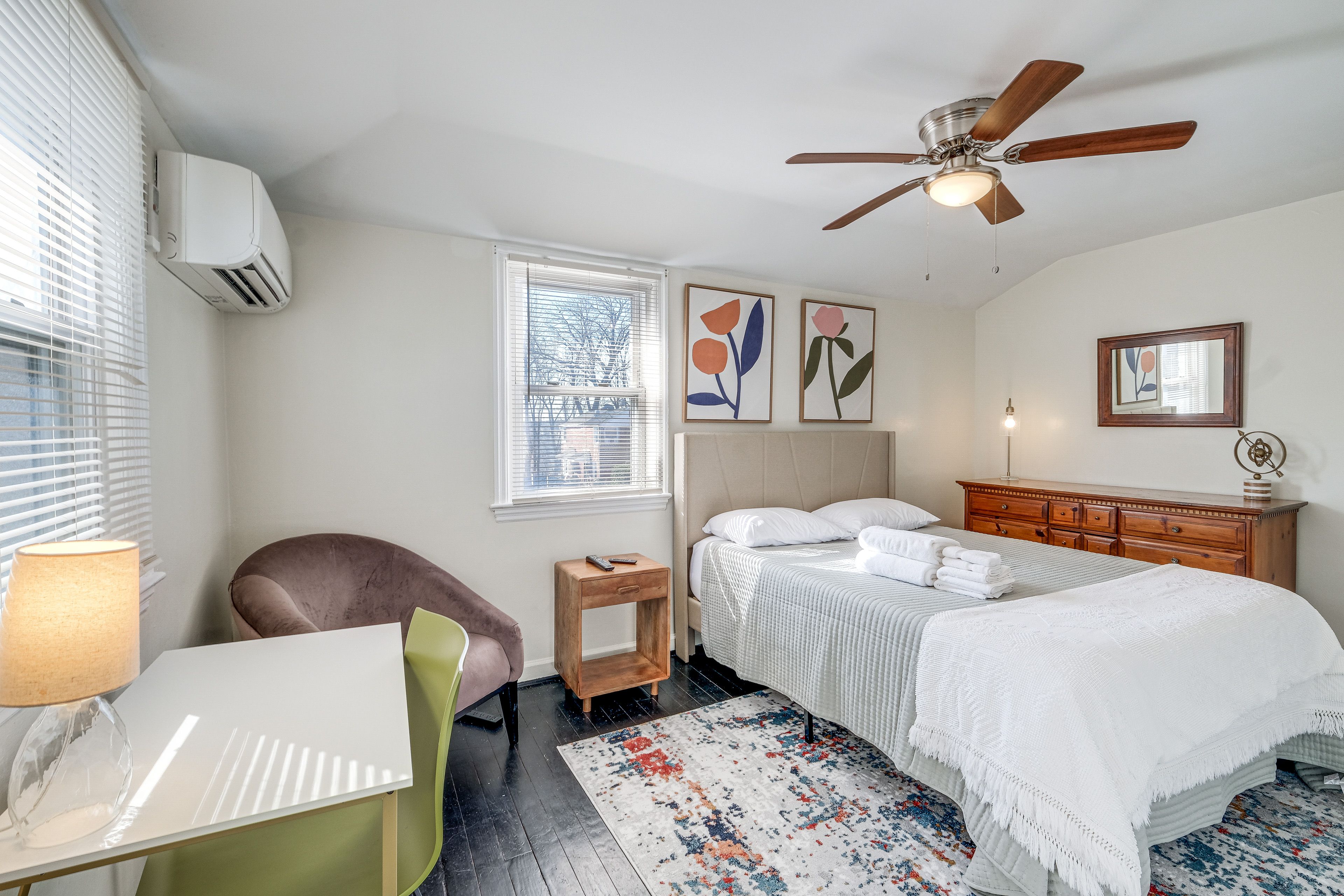 Bedroom 2 | Full Bed | Laptop-Friendly Workspace | Upper Level